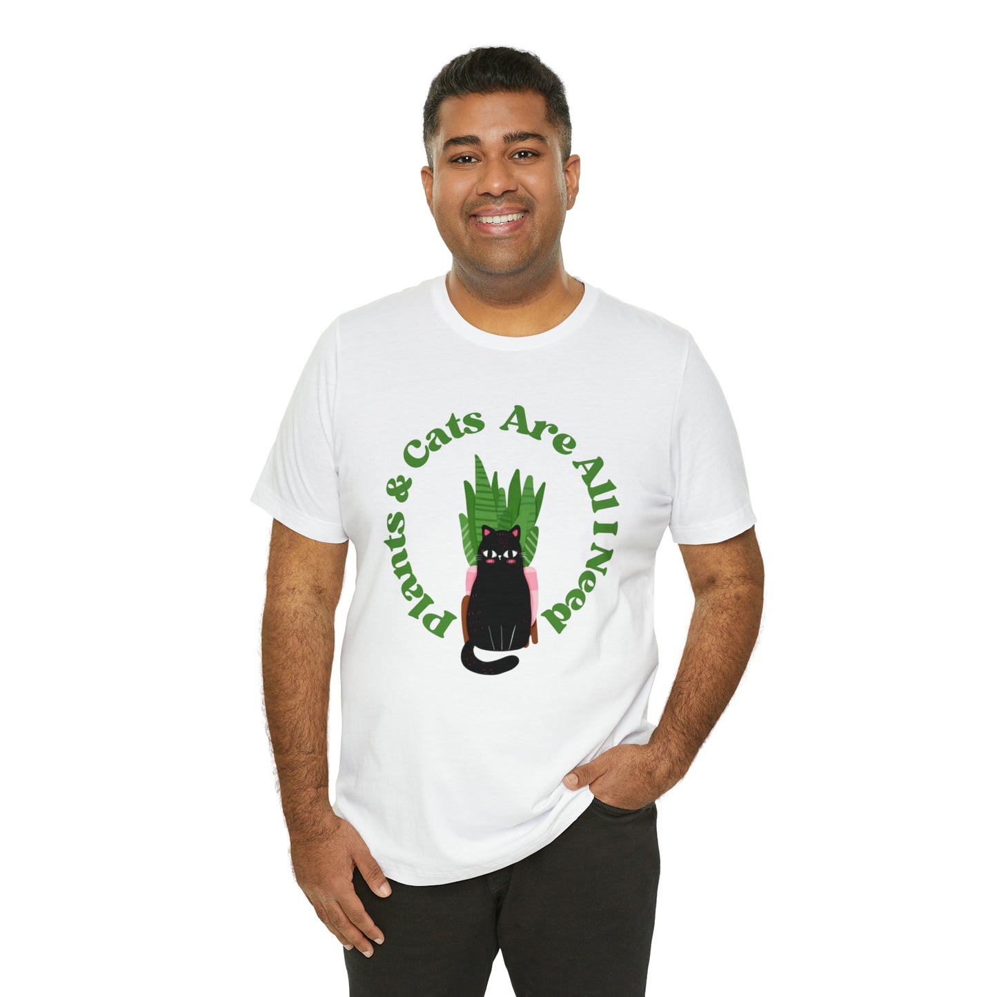 Plants & Cats Are All I Need Unisex Jersey Tee