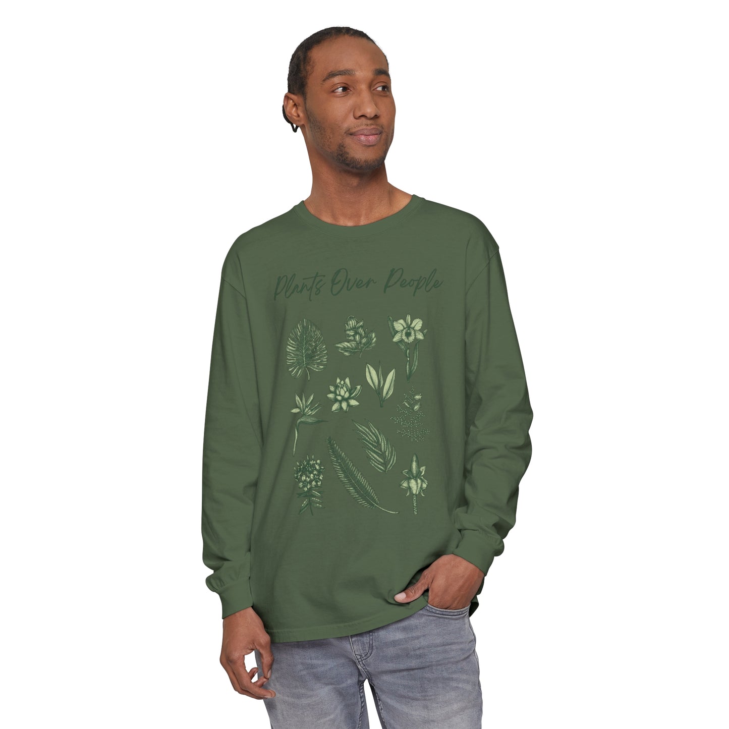 Plants Over People Unisex Garment-dyed Long Sleeve