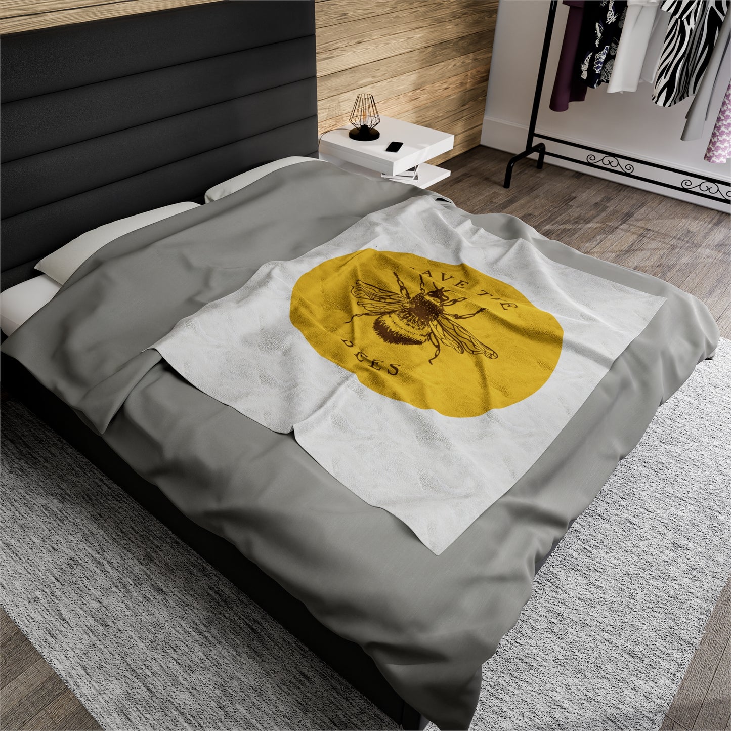 Save The Bees Velveteen Plush Blanket