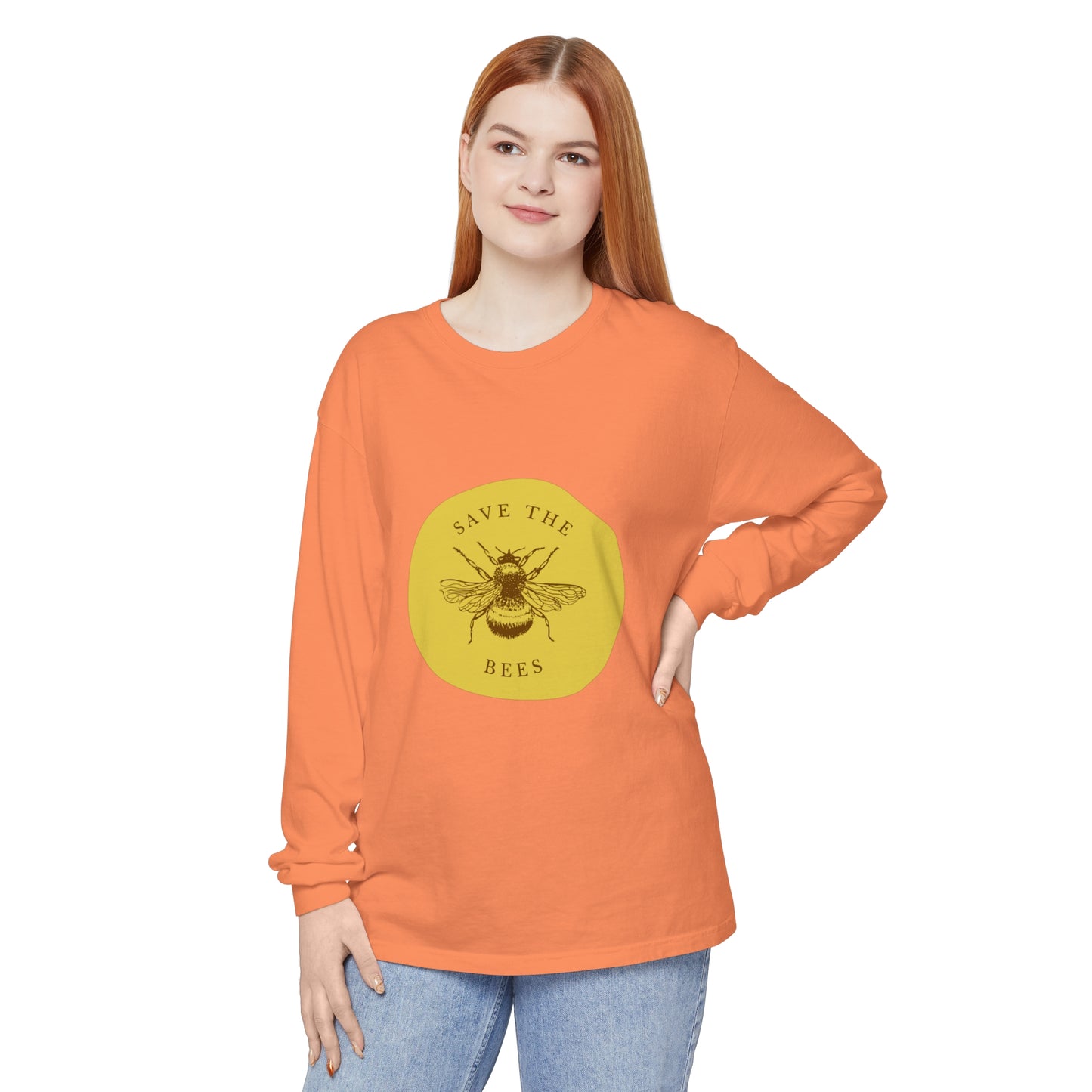 Save The Bees Unisex Garment-dyed Long Sleeve