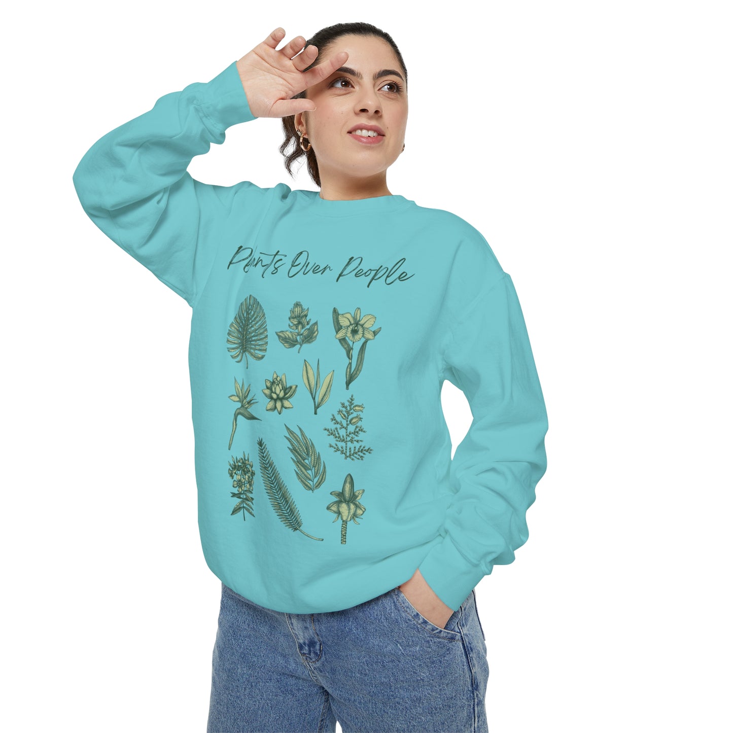 Plants Over People Unisex Garment-Dyed Sweatshirt