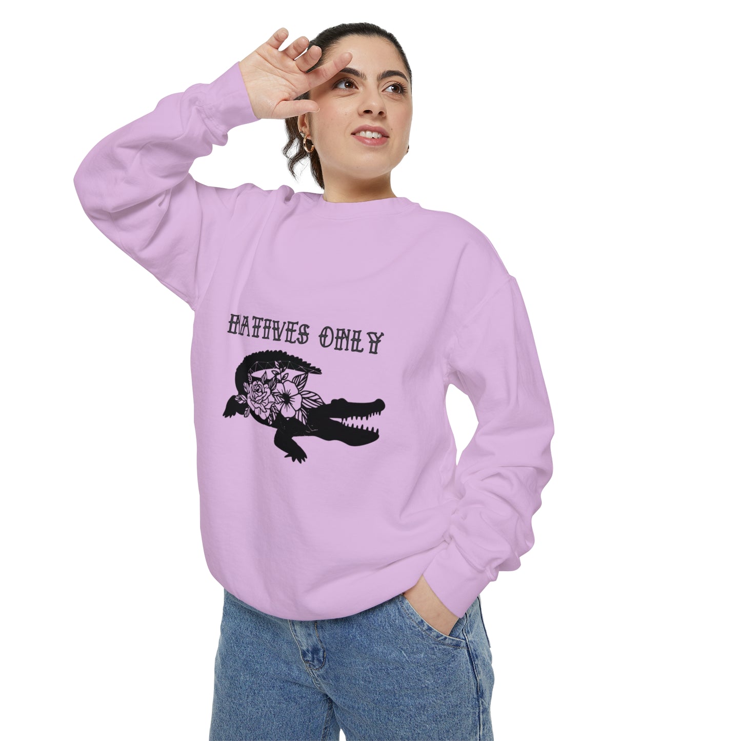 Natives Only Alligator Unisex Garment-Dyed Crewneck