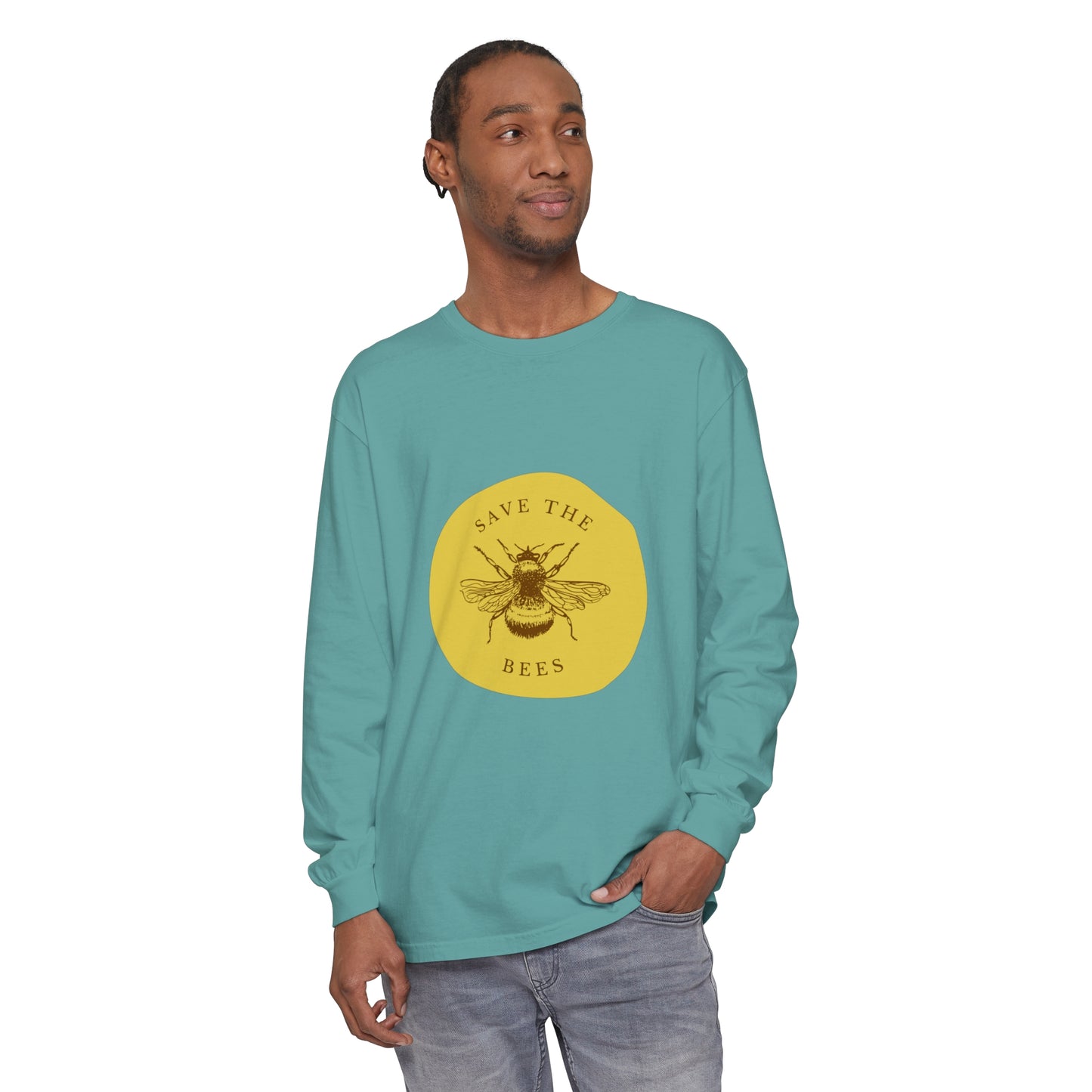 Save The Bees Unisex Garment-dyed Long Sleeve