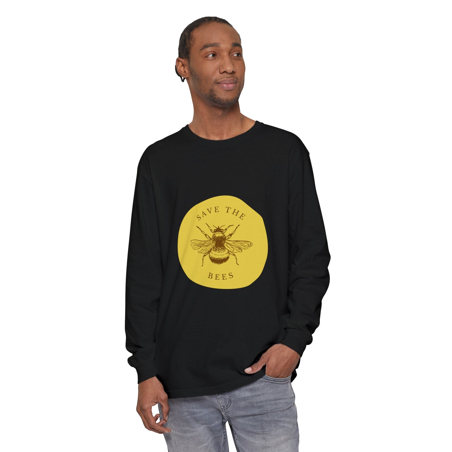 Save The Bees Unisex Garment-dyed Long Sleeve