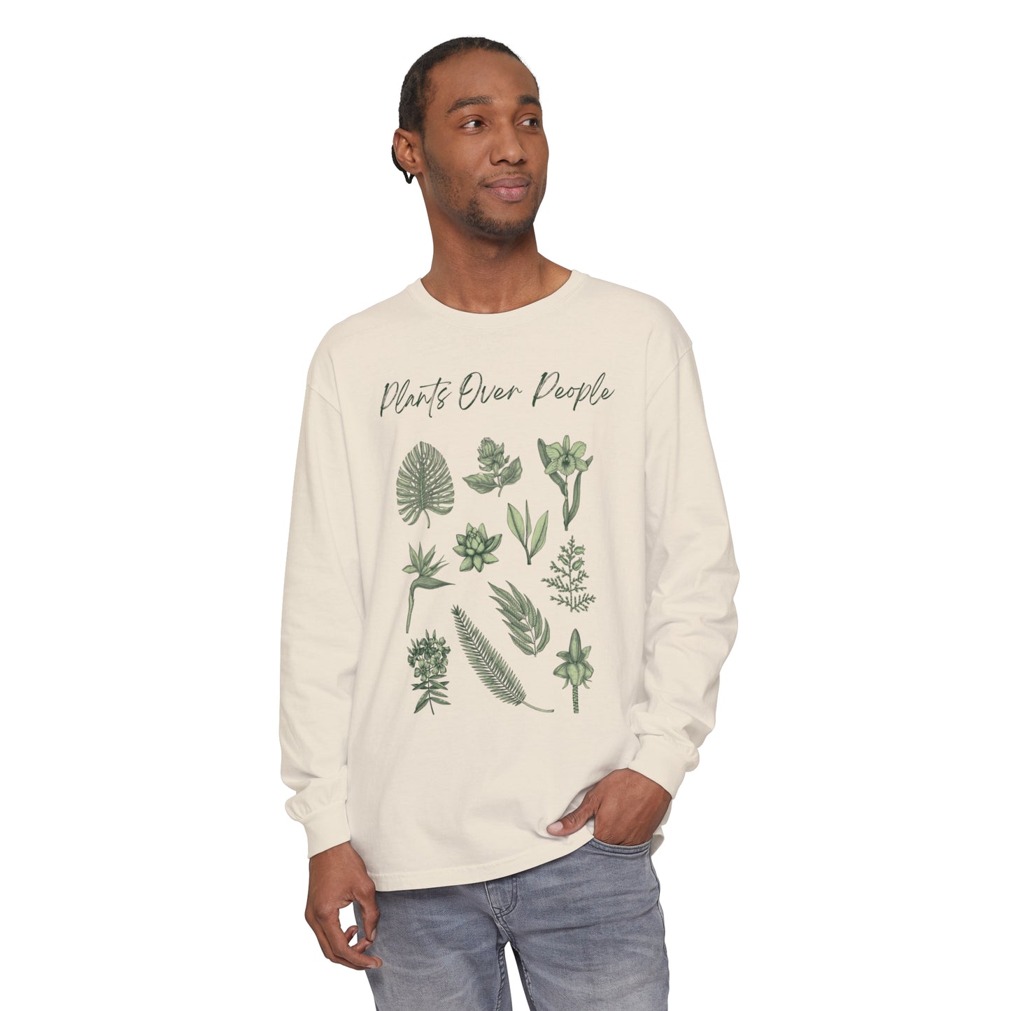 Plants Over People Unisex Garment-dyed Long Sleeve