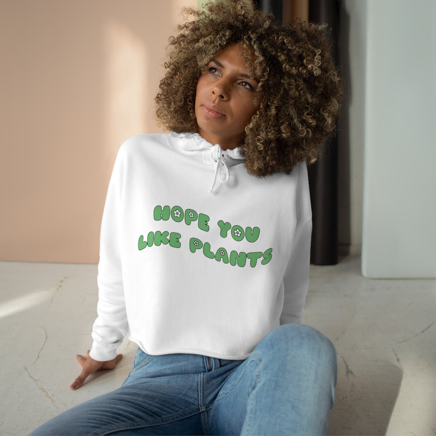 Hope You Like Plants Crop Hoodie