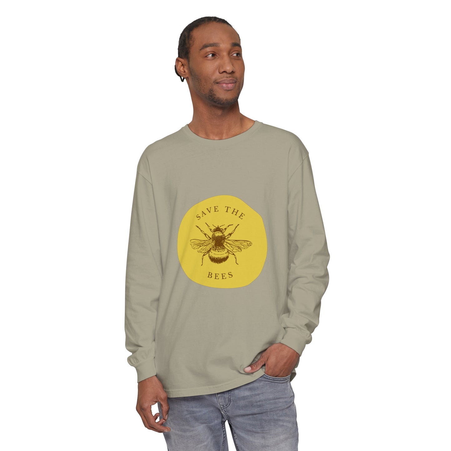 Save The Bees Unisex Garment-dyed Long Sleeve