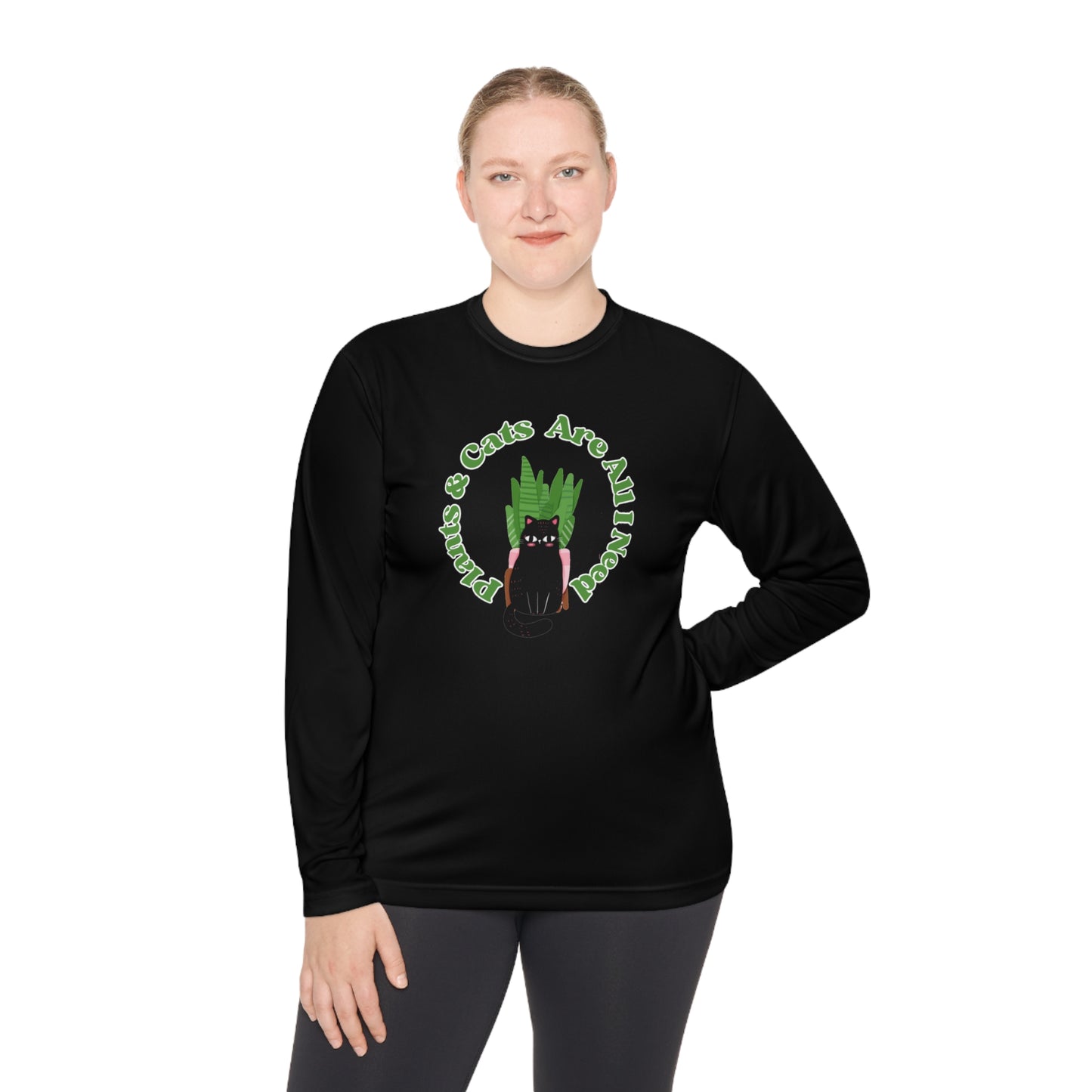 Plants & Cats Are All I Need Unisex Lightweight Long Sleeve