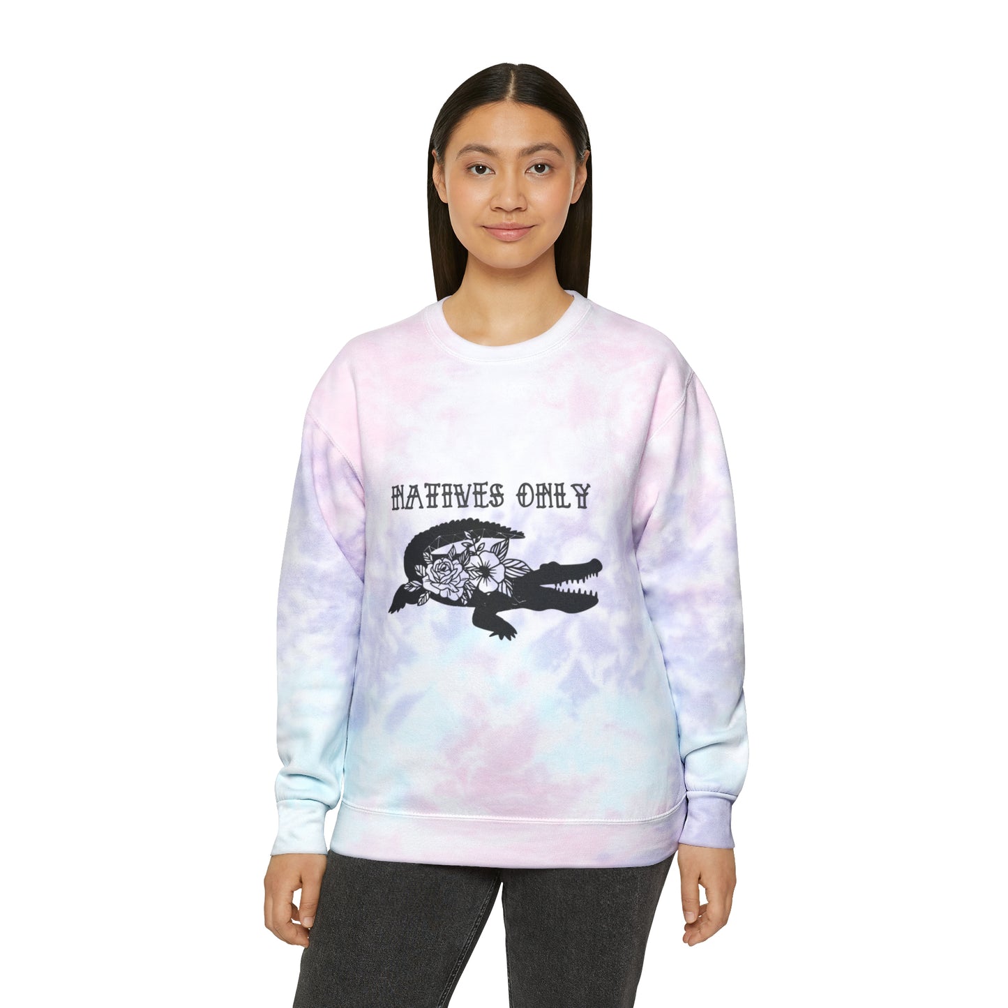 Natives Only Alligator Unisex Tie-Dye Crewneck