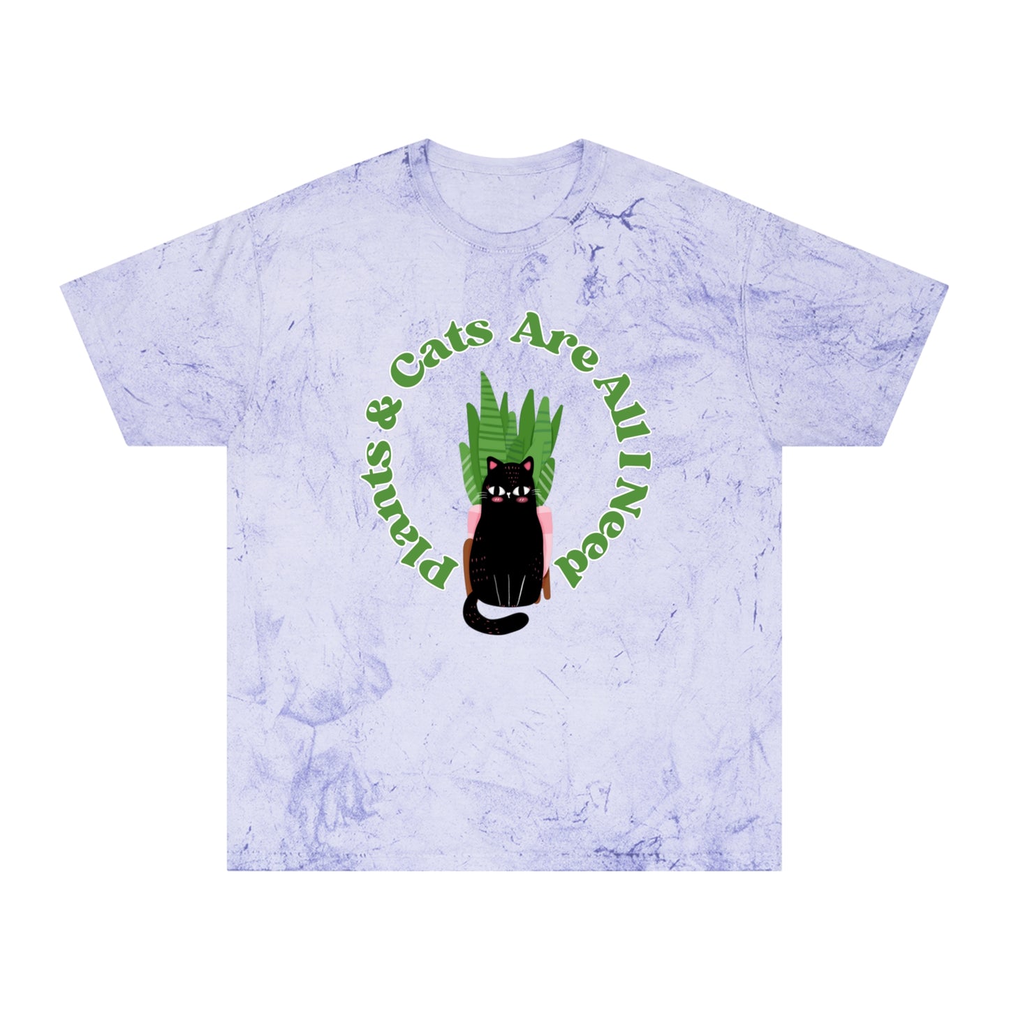 Plants & Cats Are All I Need Unisex Color Blast T-Shirt