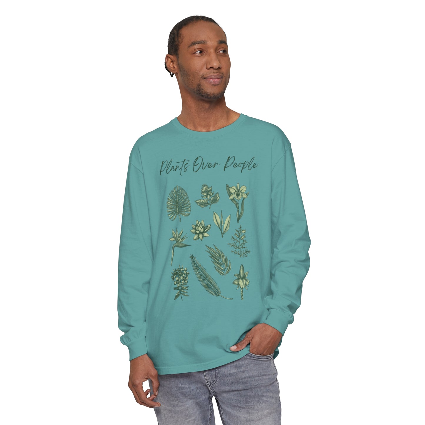Plants Over People Unisex Garment-dyed Long Sleeve