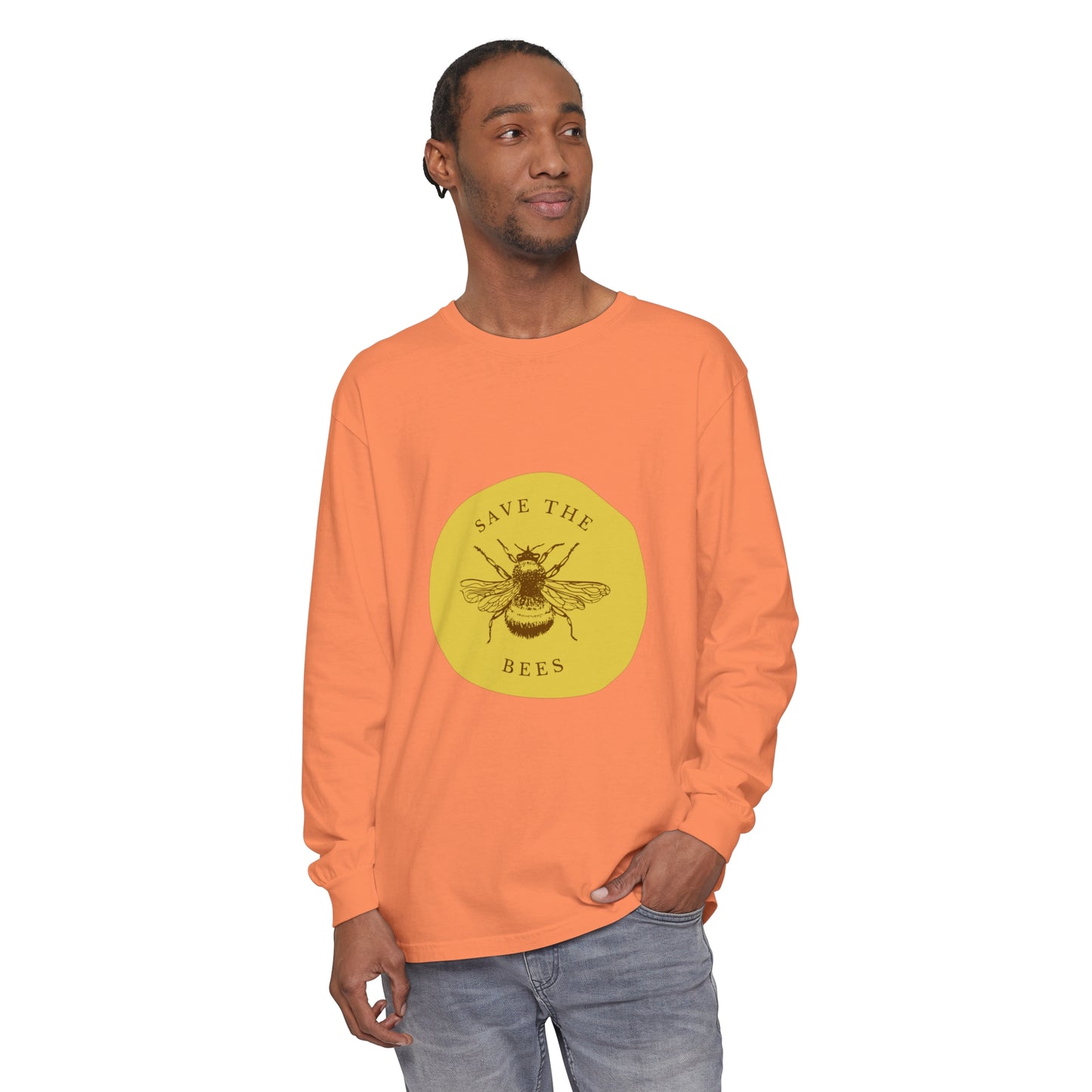 Save The Bees Unisex Garment-dyed Long Sleeve