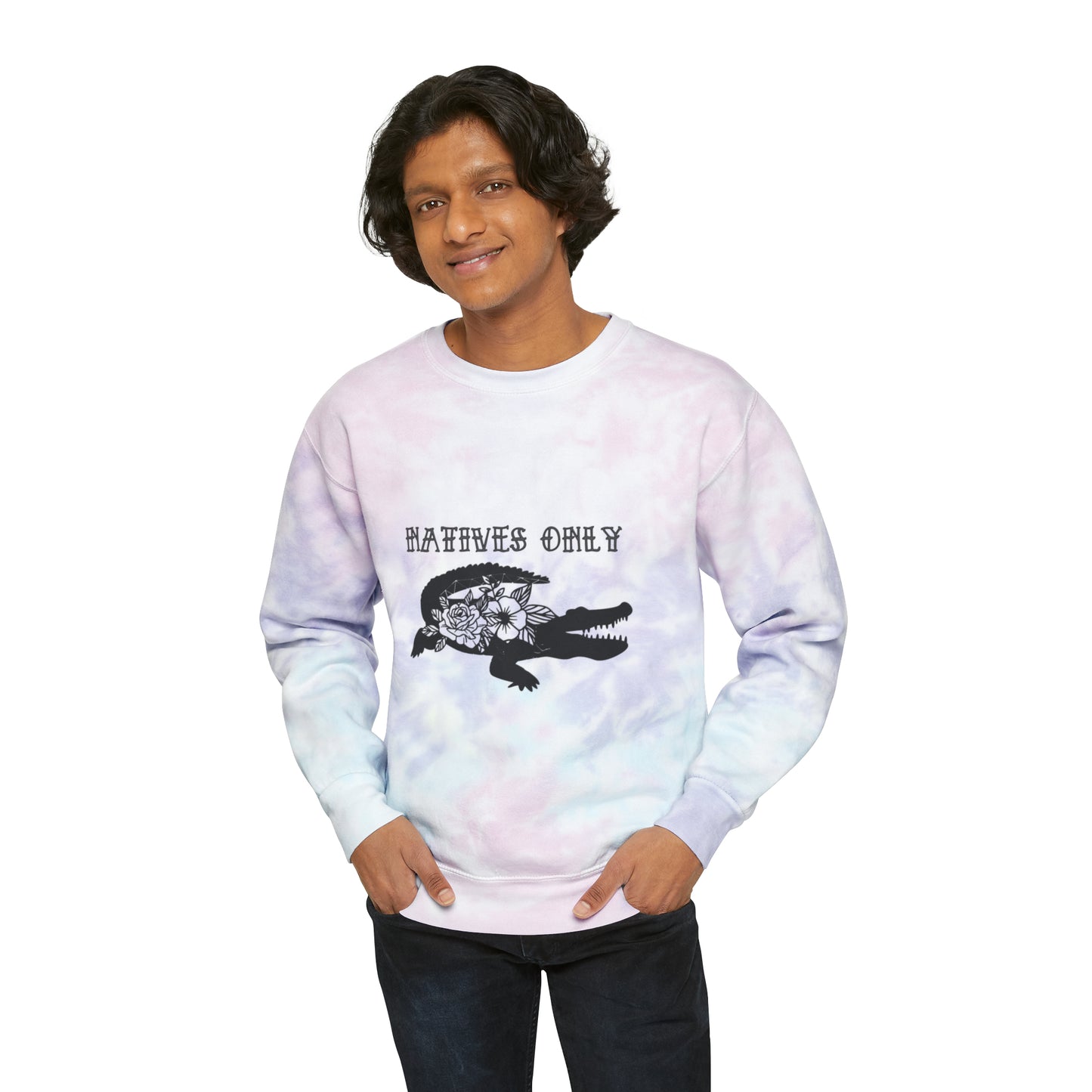 Natives Only Alligator Unisex Tie-Dye Crewneck