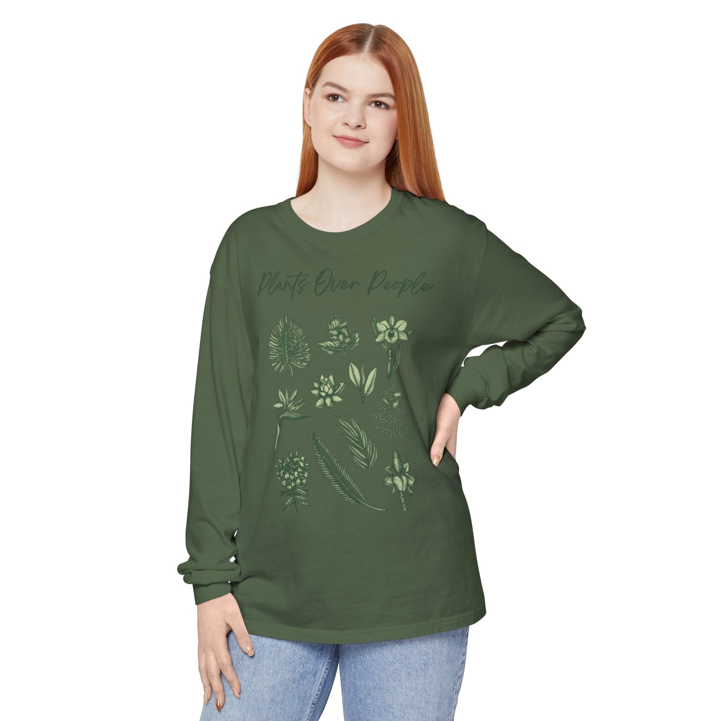 Plants Over People Unisex Garment-dyed Long Sleeve