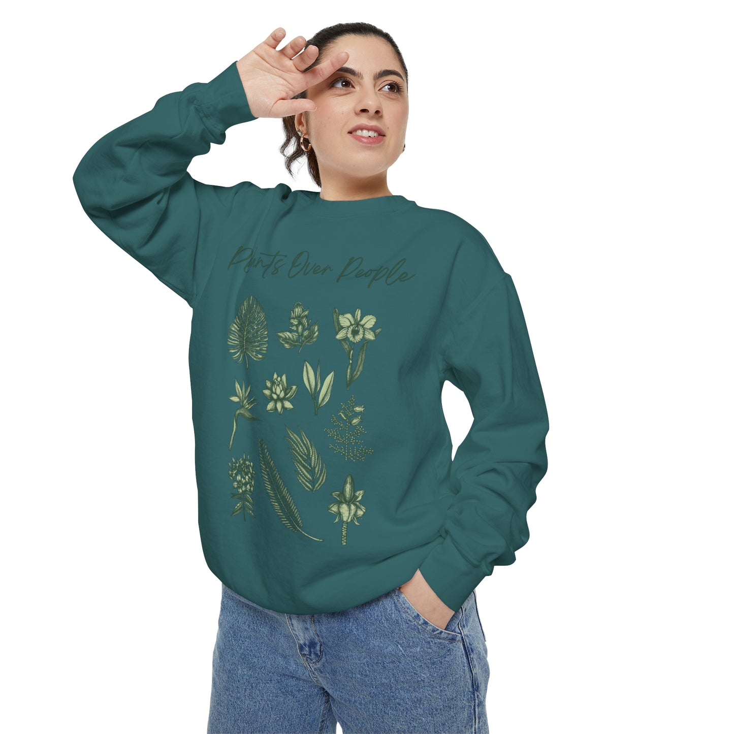 Plants Over People Unisex Garment-Dyed Sweatshirt