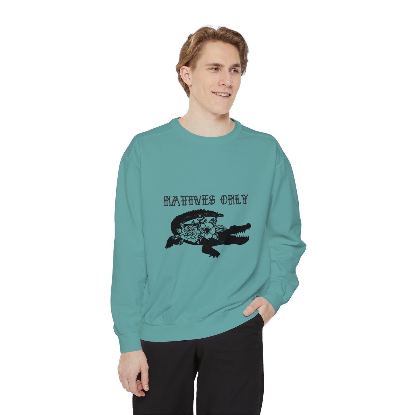 Natives Only Alligator Unisex Garment-Dyed Crewneck