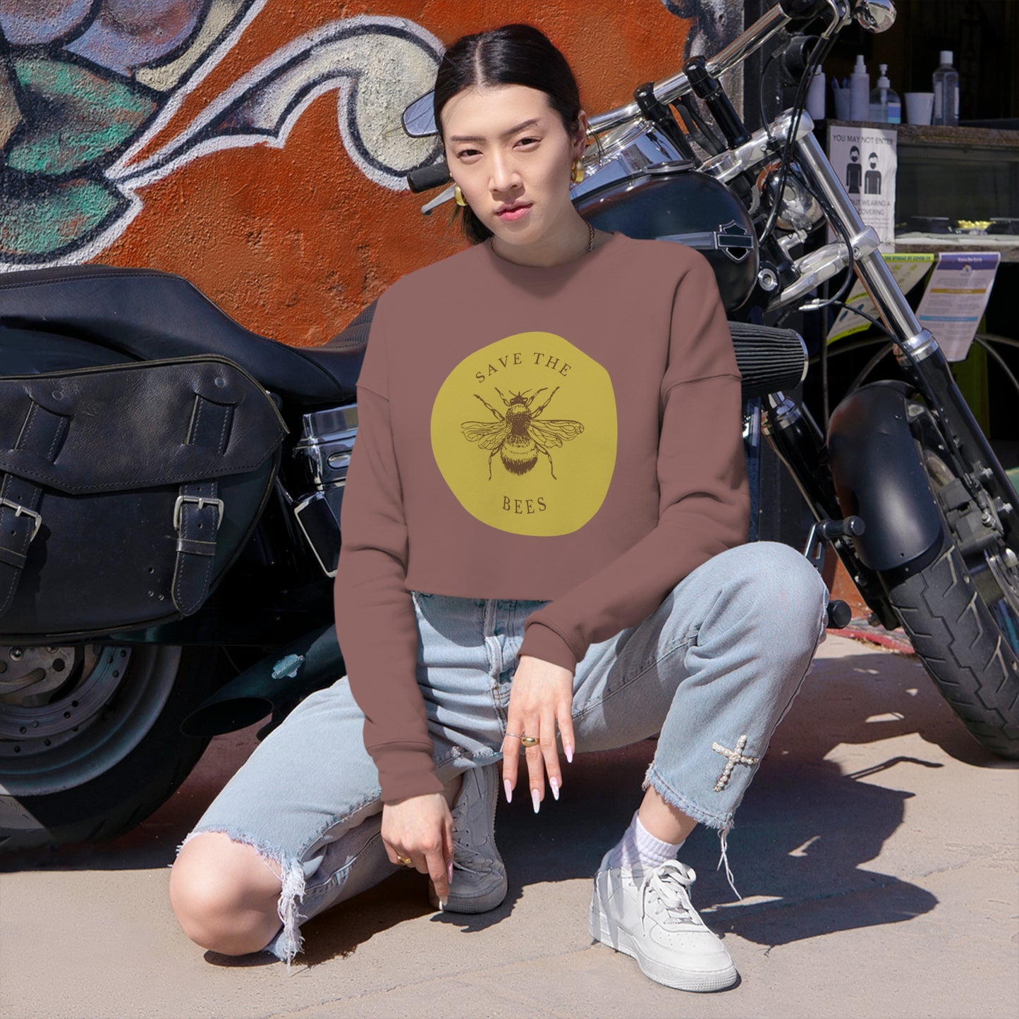 Save The Bees Women's Cropped Sweatshirt
