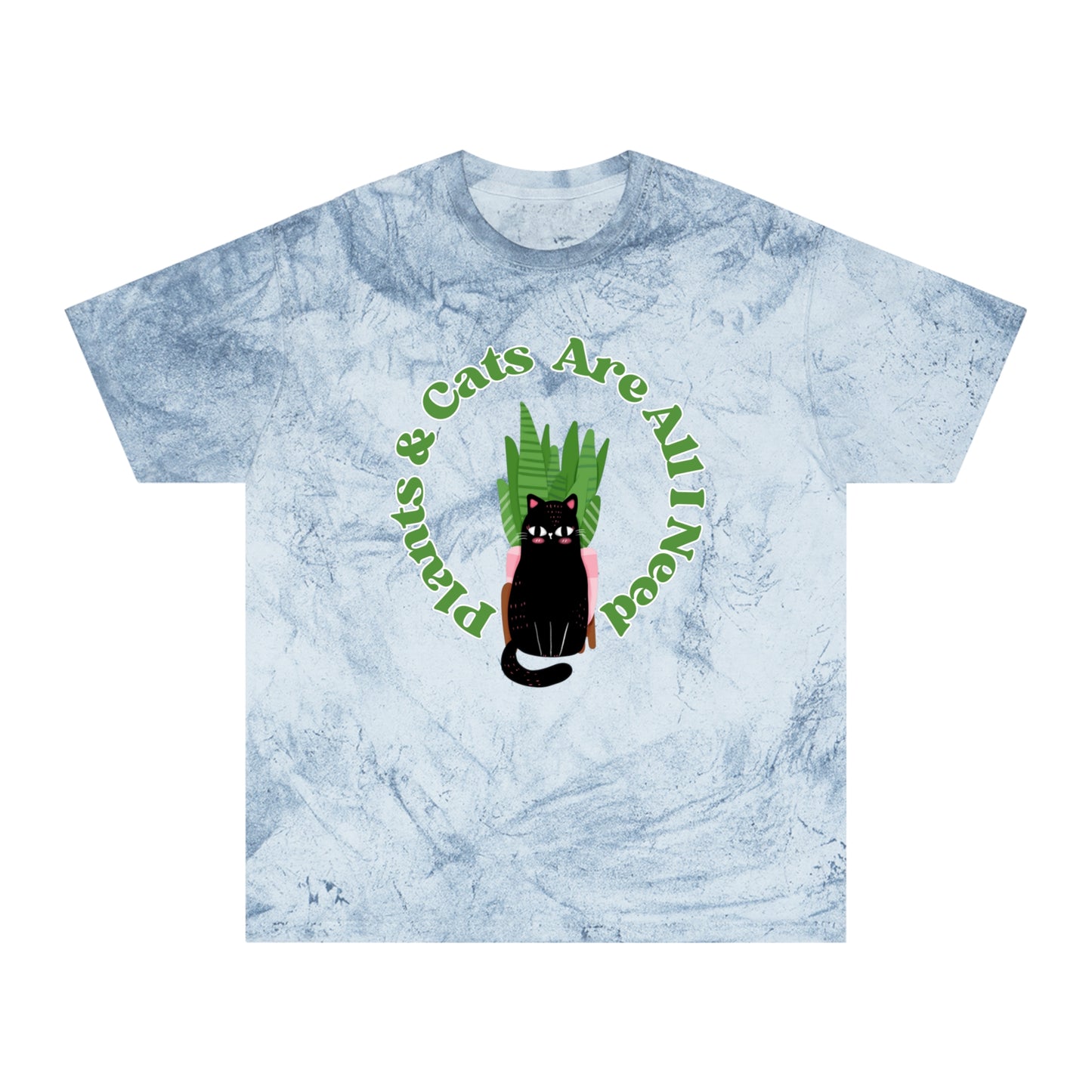 Plants & Cats Are All I Need Unisex Color Blast T-Shirt