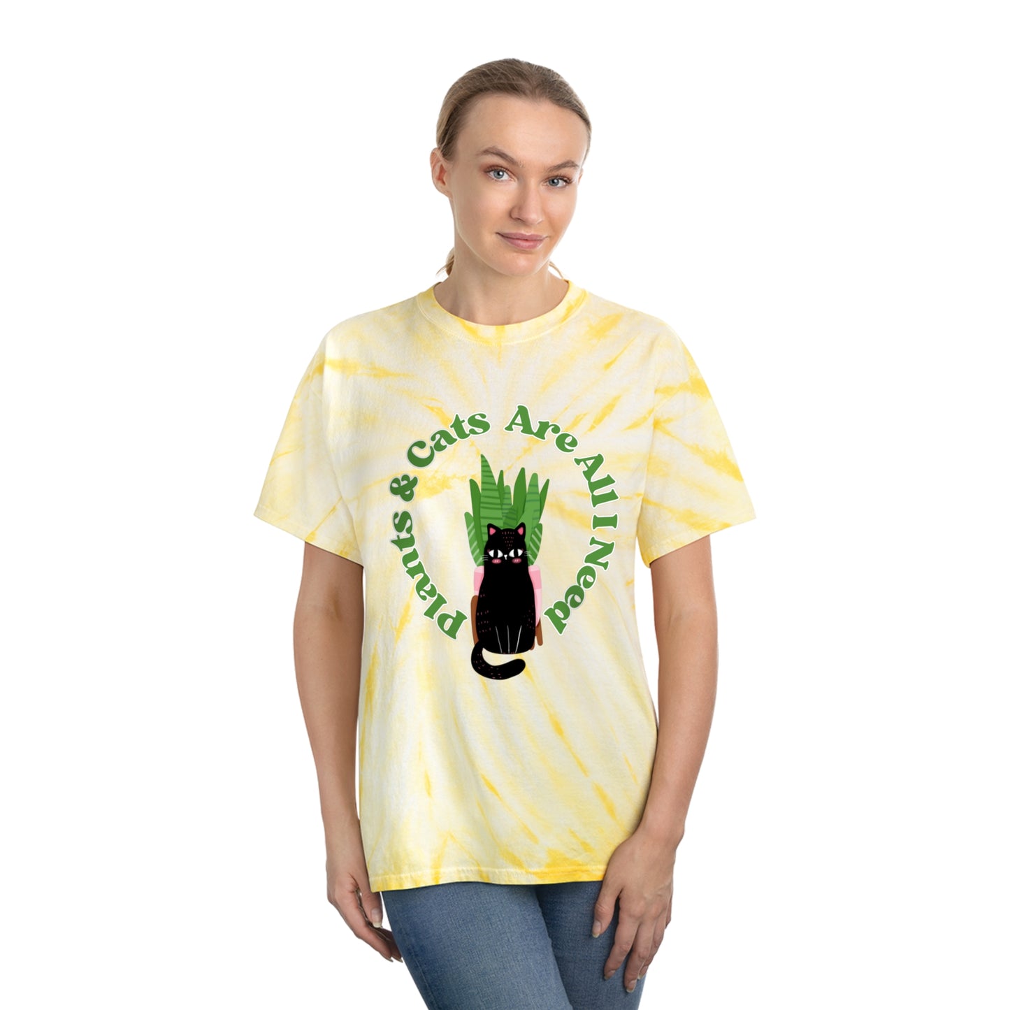 Plants & Cats Are All I Need Tie-Dye Tee, Cyclone