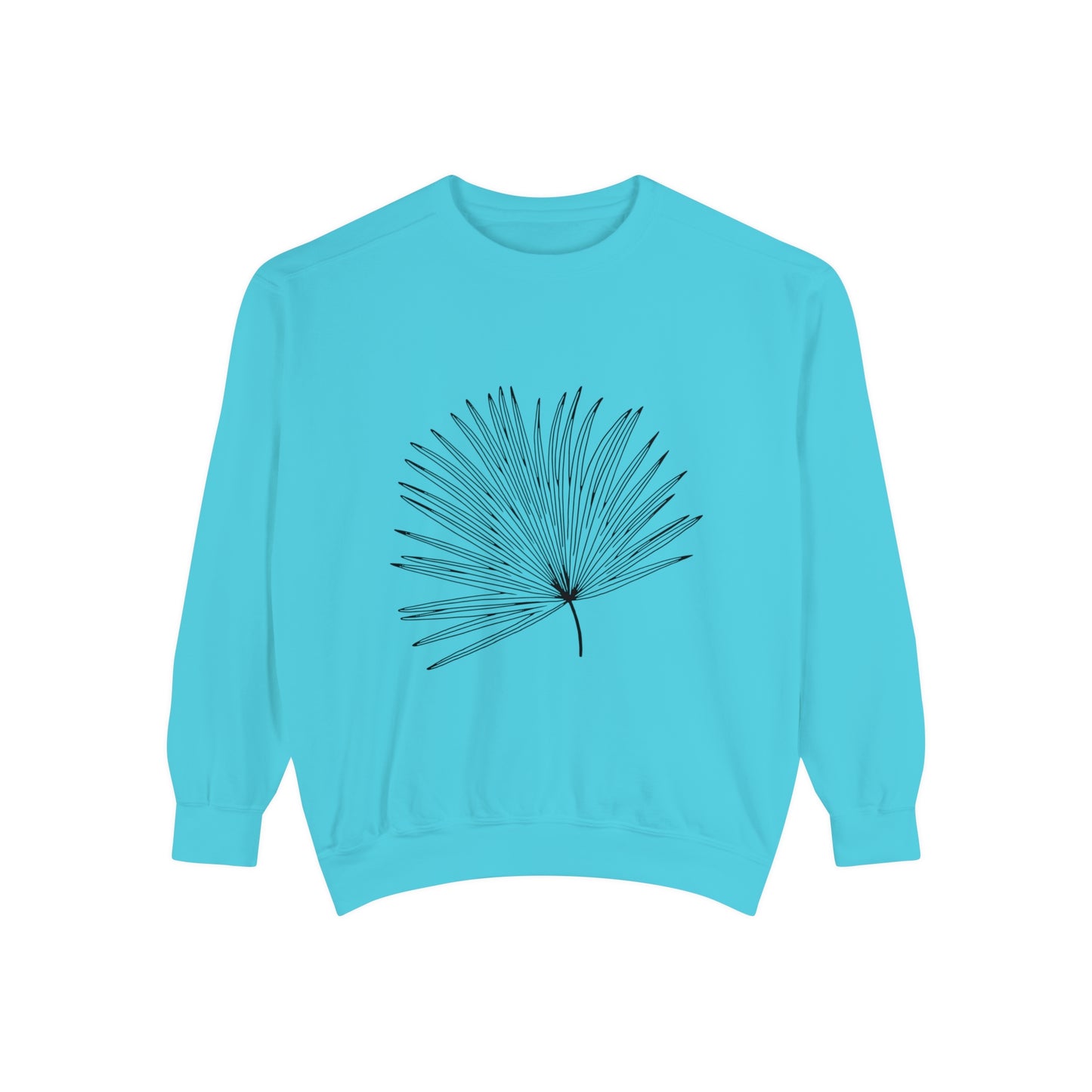 Palm Leaf Unisex Garment-Dyed Crewneck