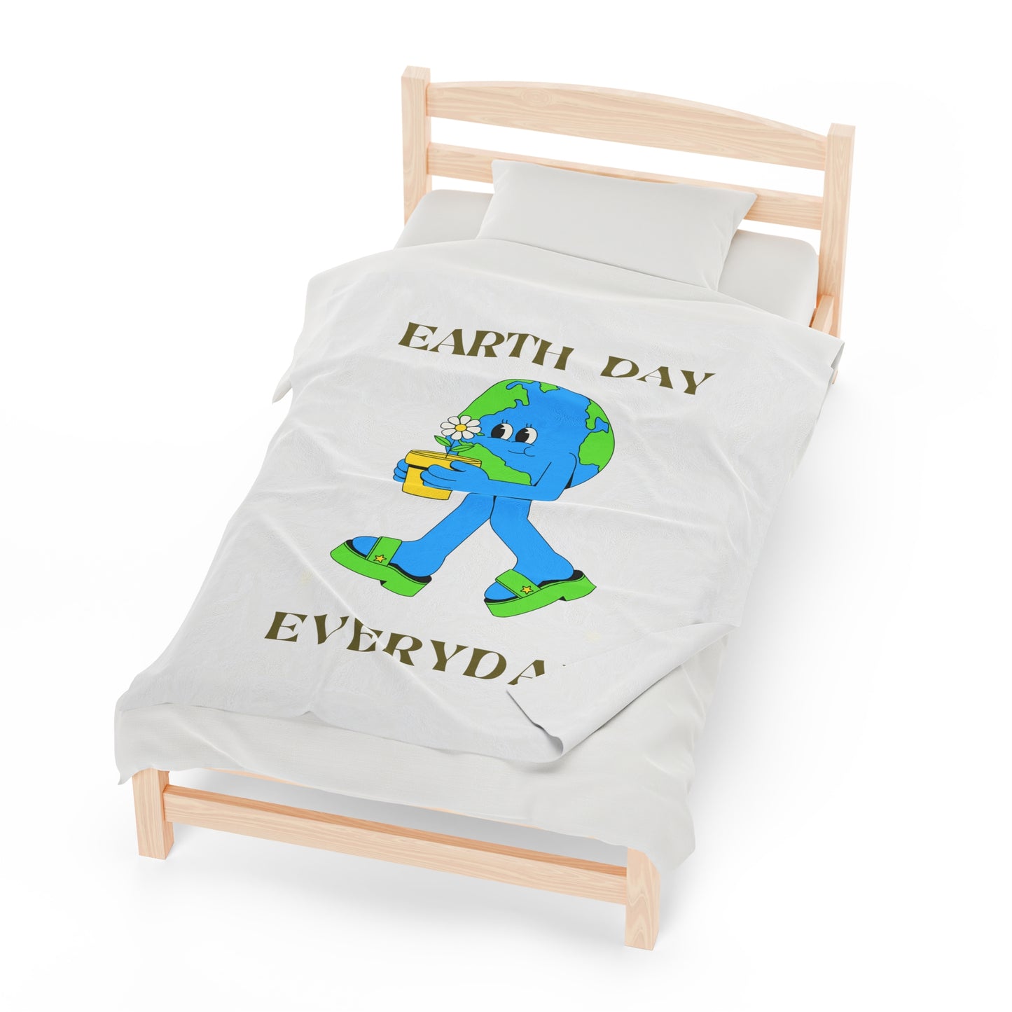 Earth Day Everyday Velveteen Plush Blanket