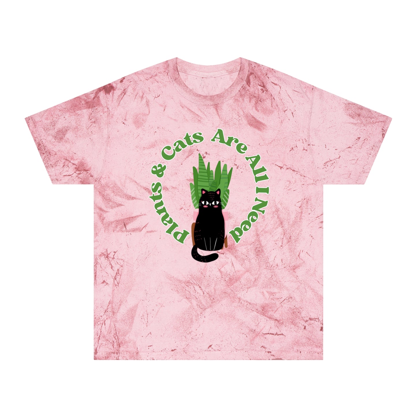 Plants & Cats Are All I Need Unisex Color Blast T-Shirt