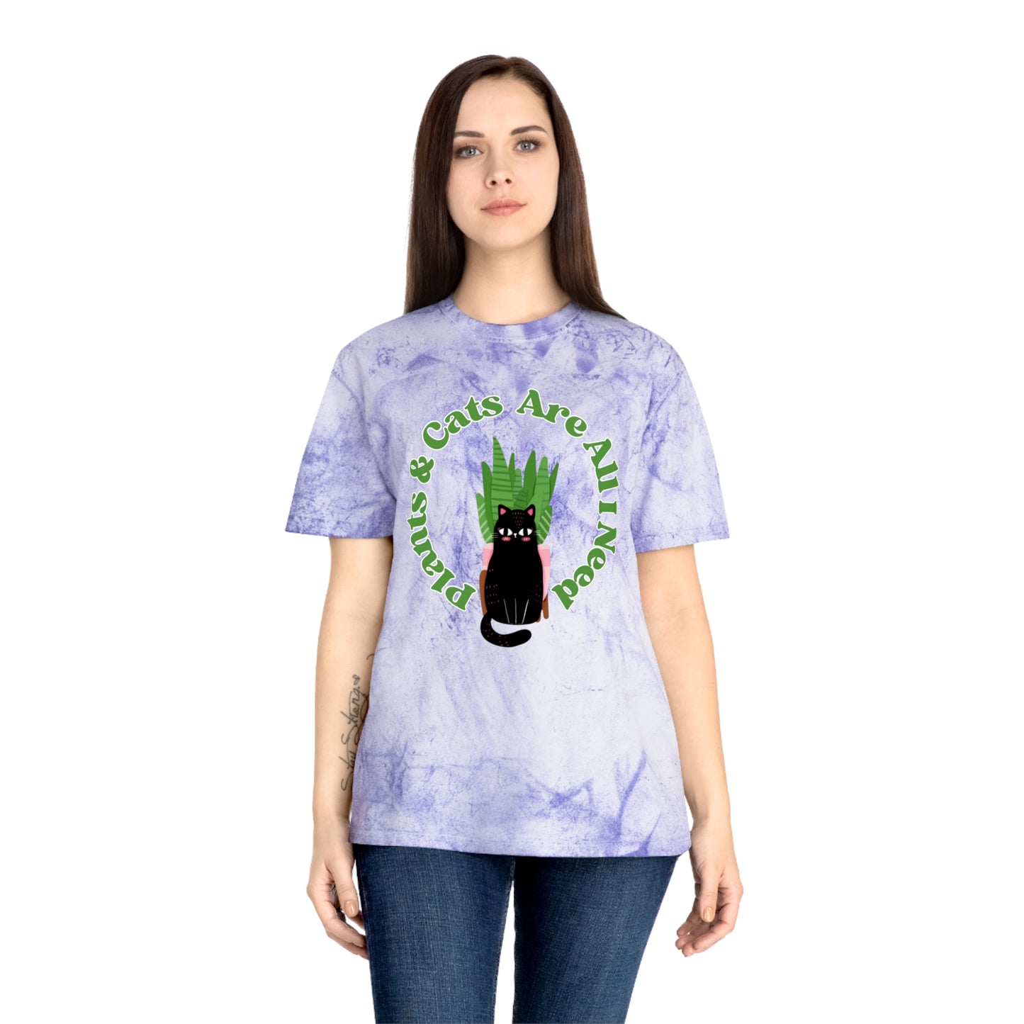 Plants & Cats Are All I Need Unisex Color Blast T-Shirt