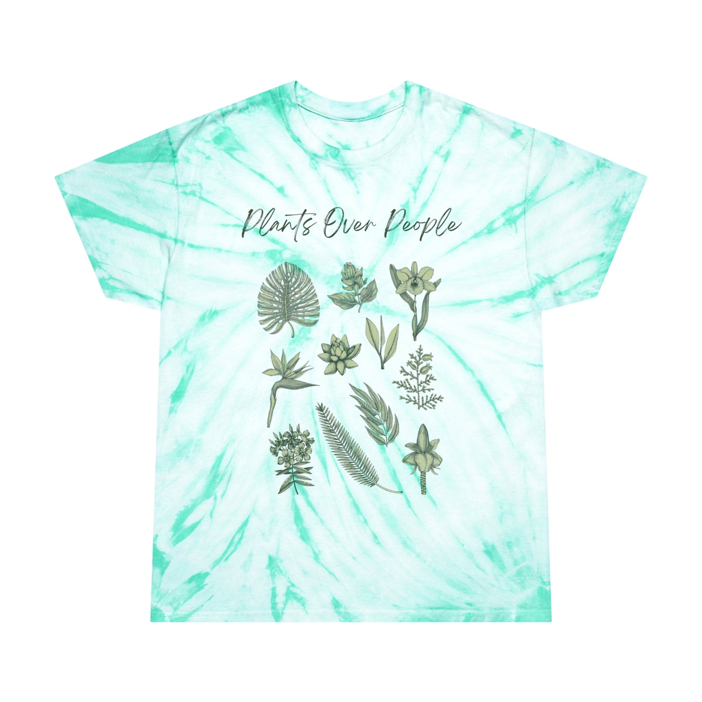 Plants Over People Tie-Dye Tee, Cyclone
