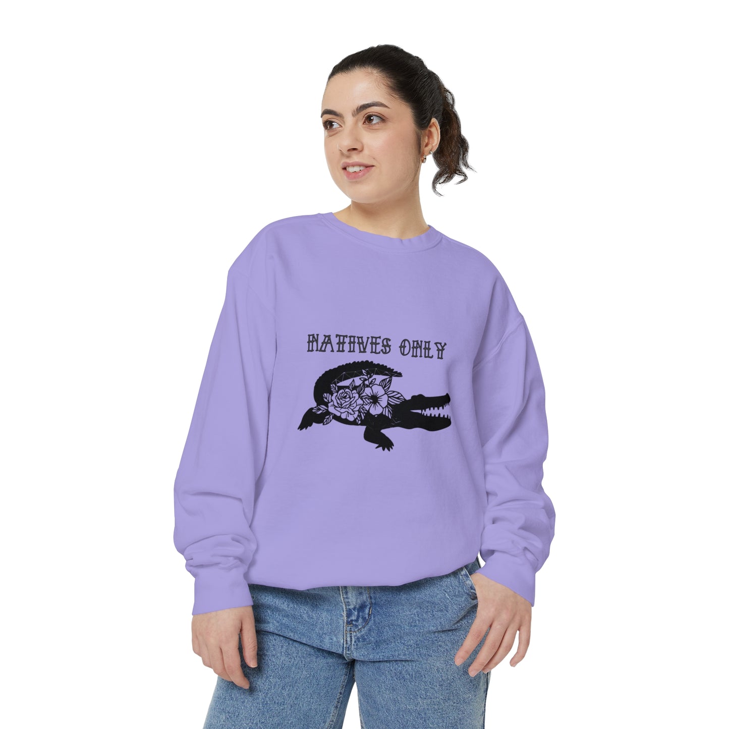 Natives Only Alligator Unisex Garment-Dyed Crewneck
