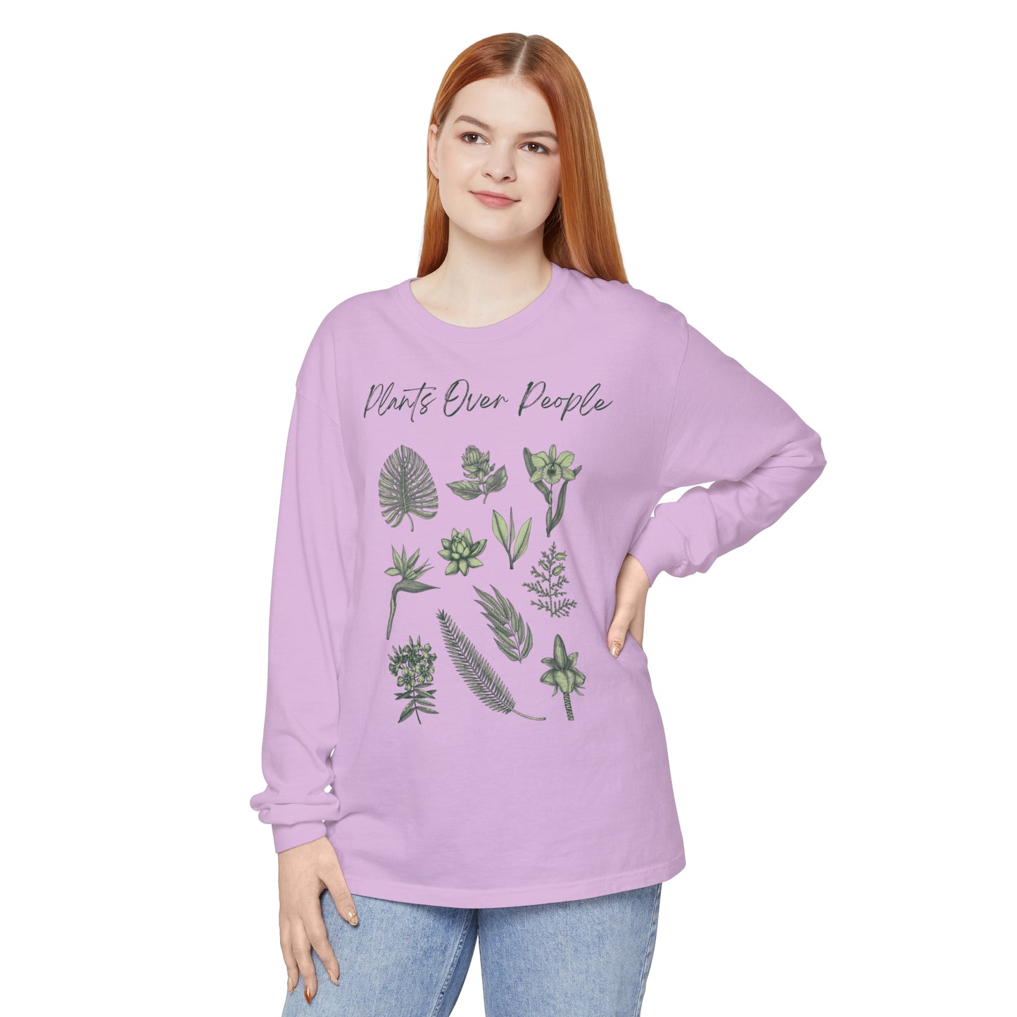Plants Over People Unisex Garment-dyed Long Sleeve
