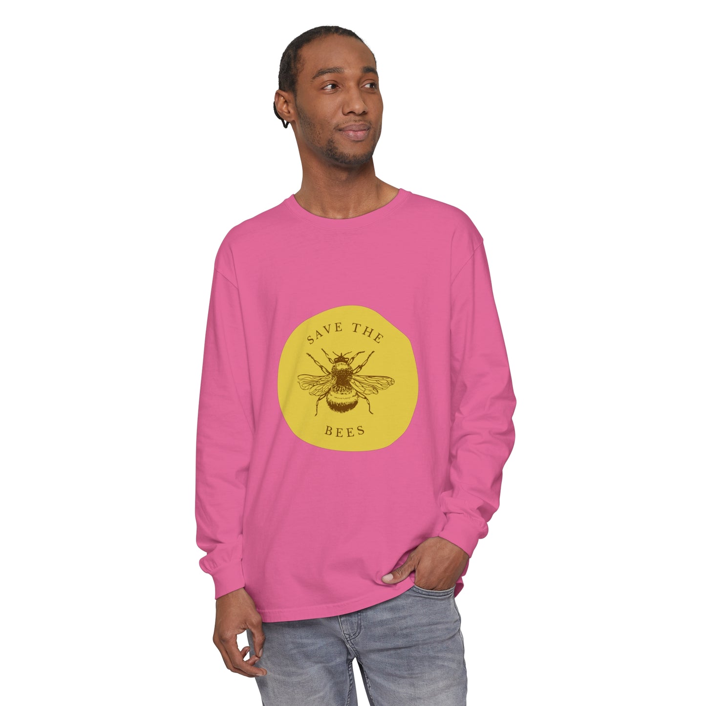 Save The Bees Unisex Garment-dyed Long Sleeve