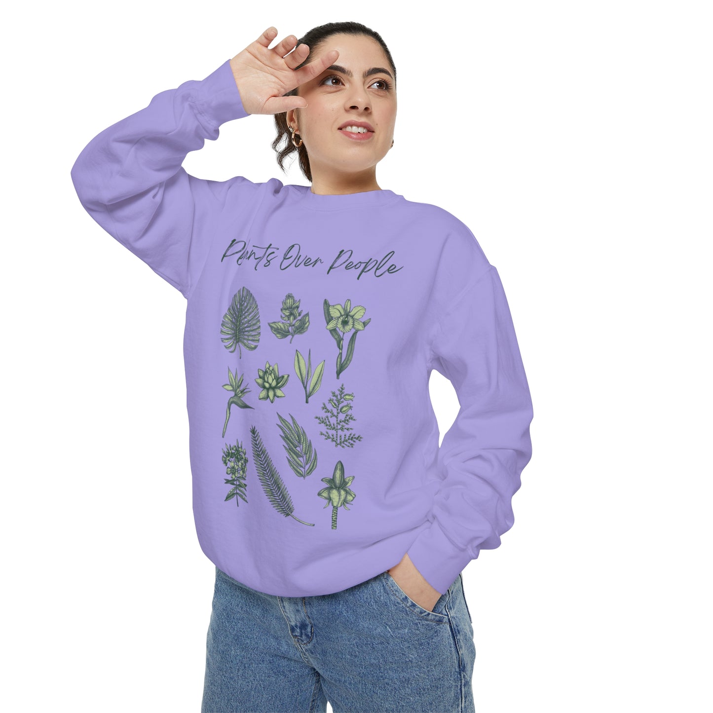 Plants Over People Unisex Garment-Dyed Sweatshirt