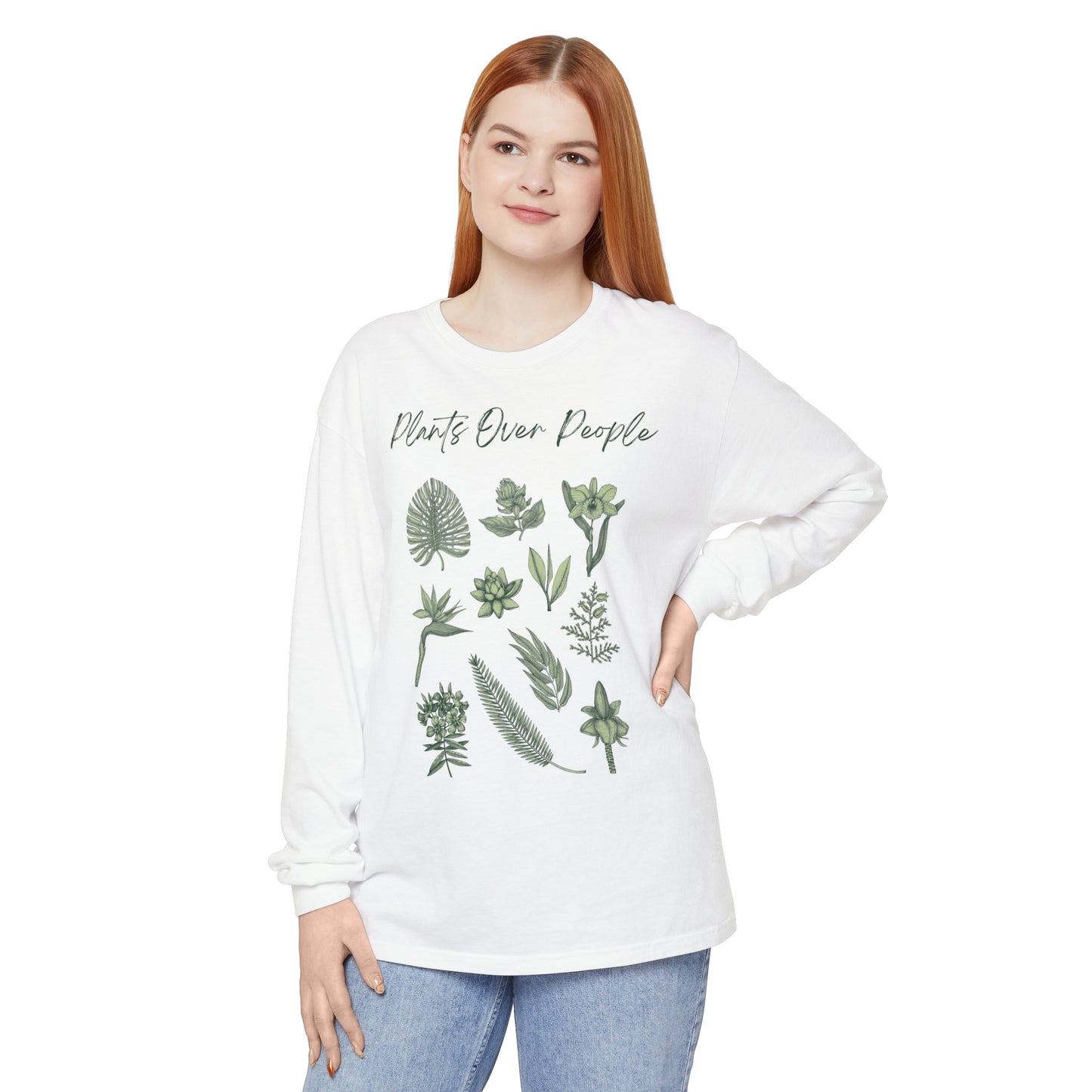 Plants Over People Unisex Garment-dyed Long Sleeve