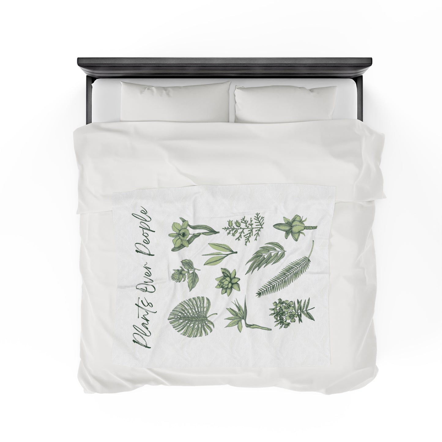 Plants Over People Velveteen Plush Blanket