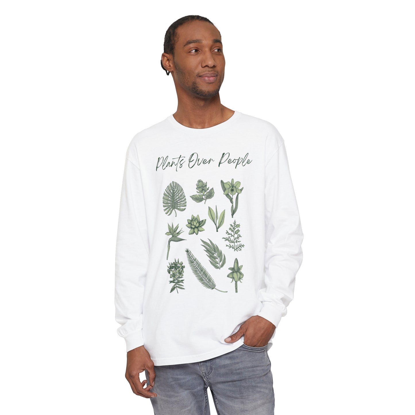 Plants Over People Unisex Garment-dyed Long Sleeve
