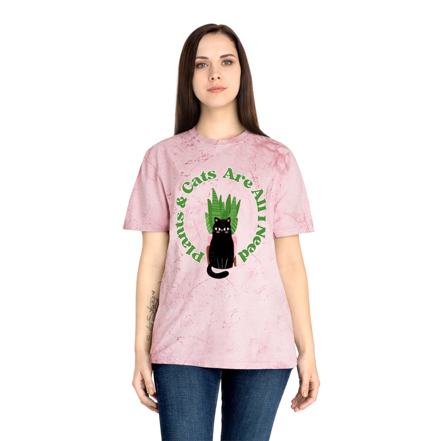 Plants & Cats Are All I Need Unisex Color Blast T-Shirt