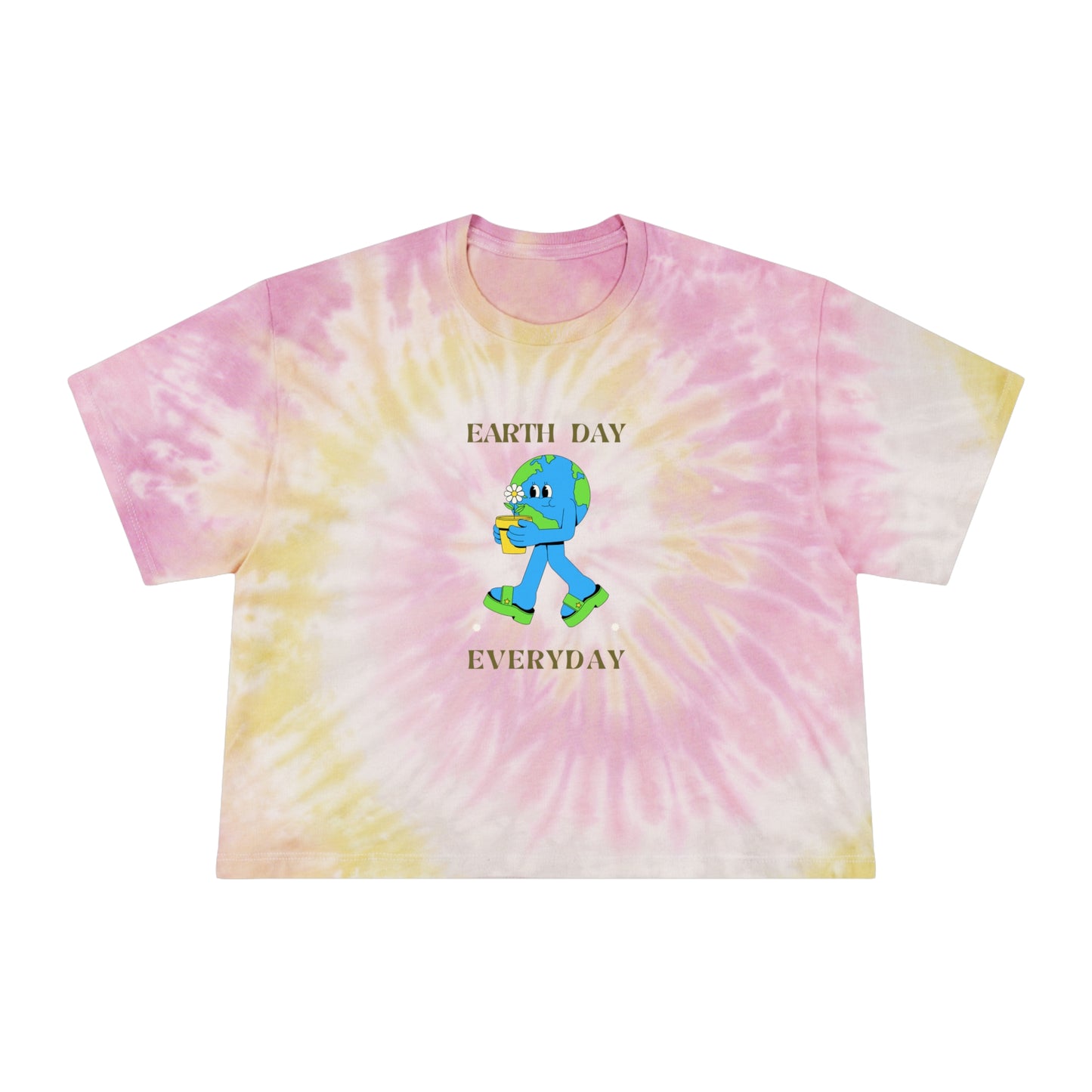 Earth Day Everyday Women's Tie-Dye Crop Tee