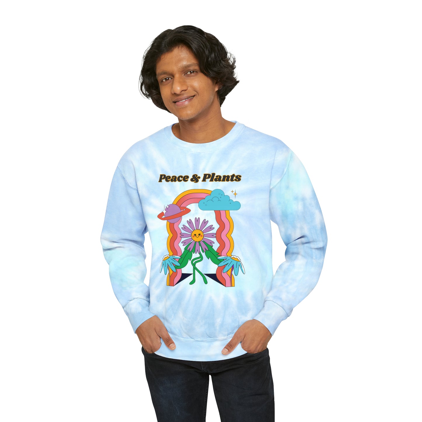 Peace & Plants Tie-Dye Crewneck