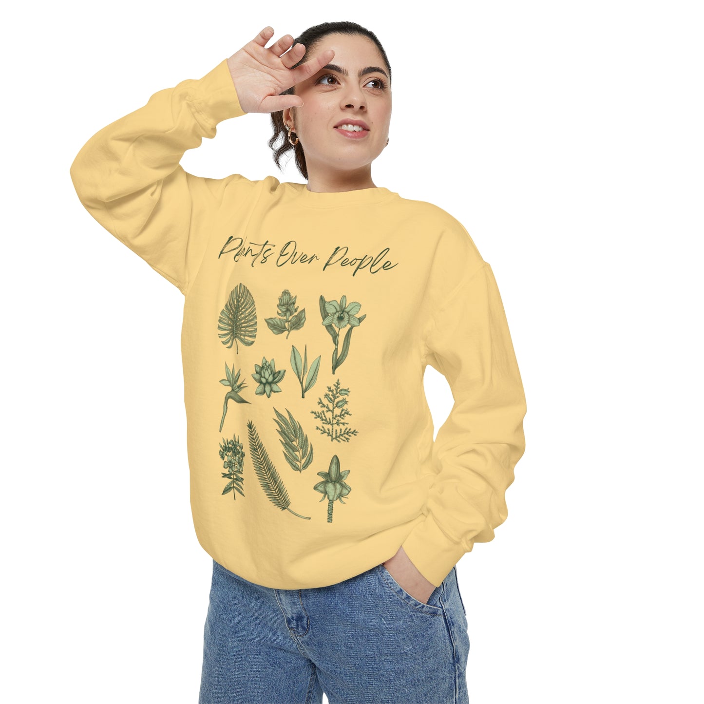 Plants Over People Unisex Garment-Dyed Sweatshirt