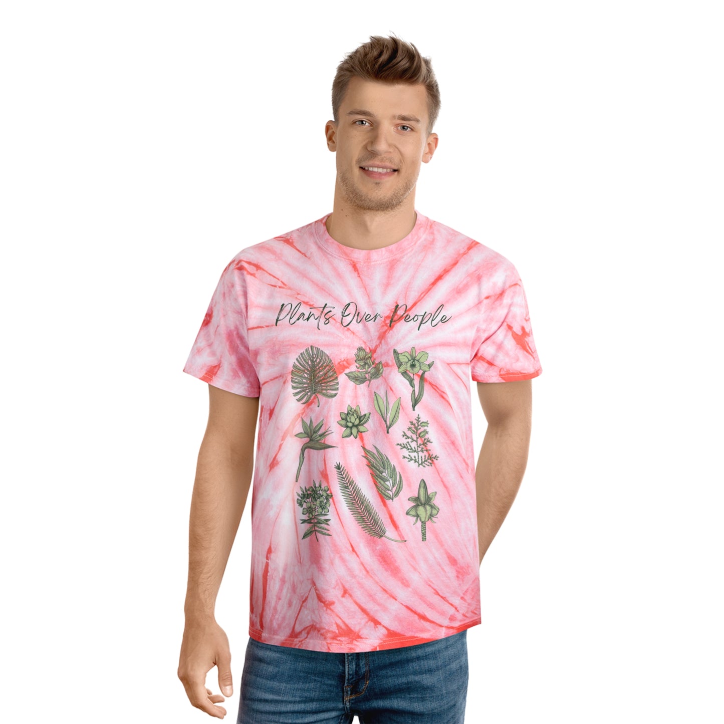 Plants Over People Tie-Dye Tee, Cyclone