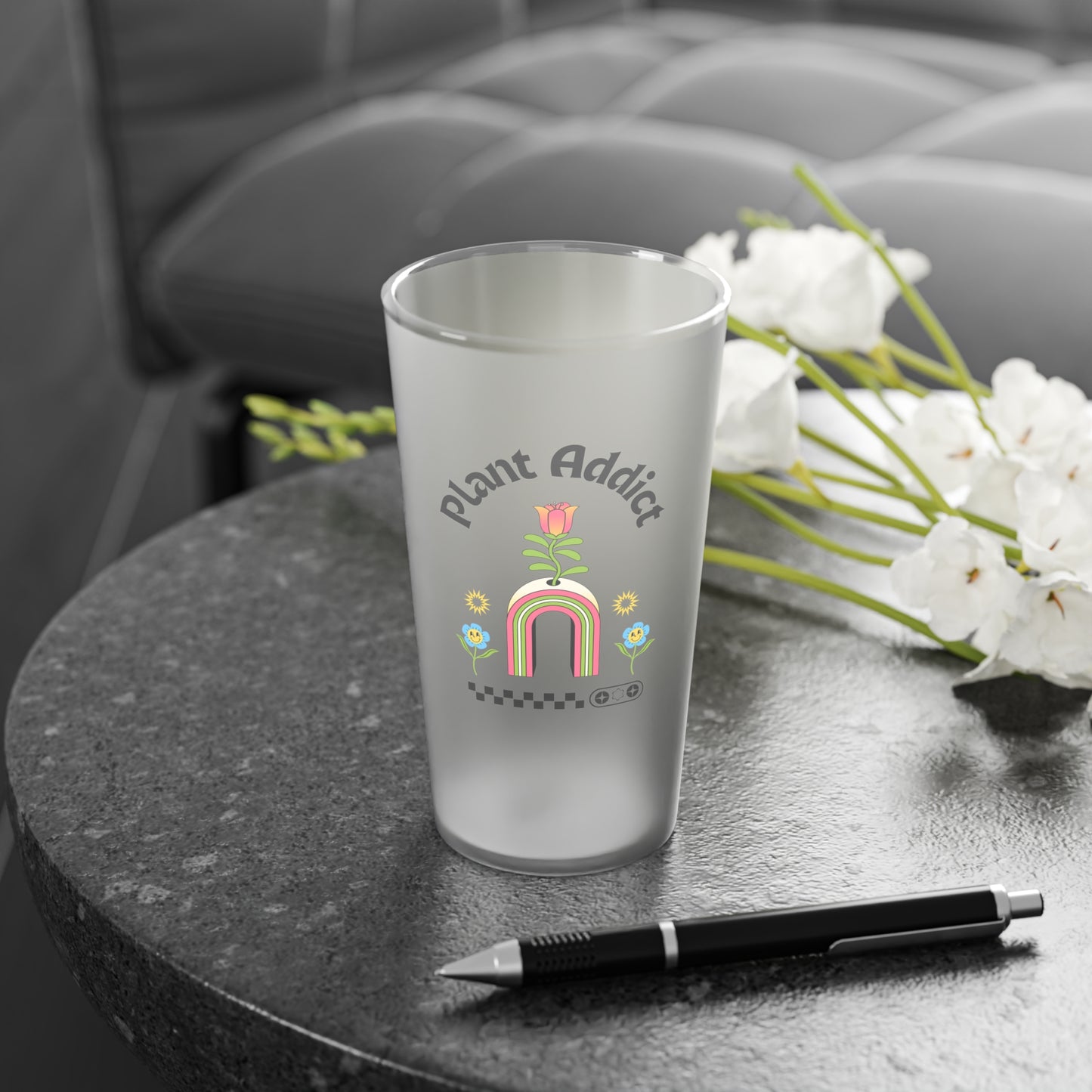 Plant Addict Frosted Pint Glass