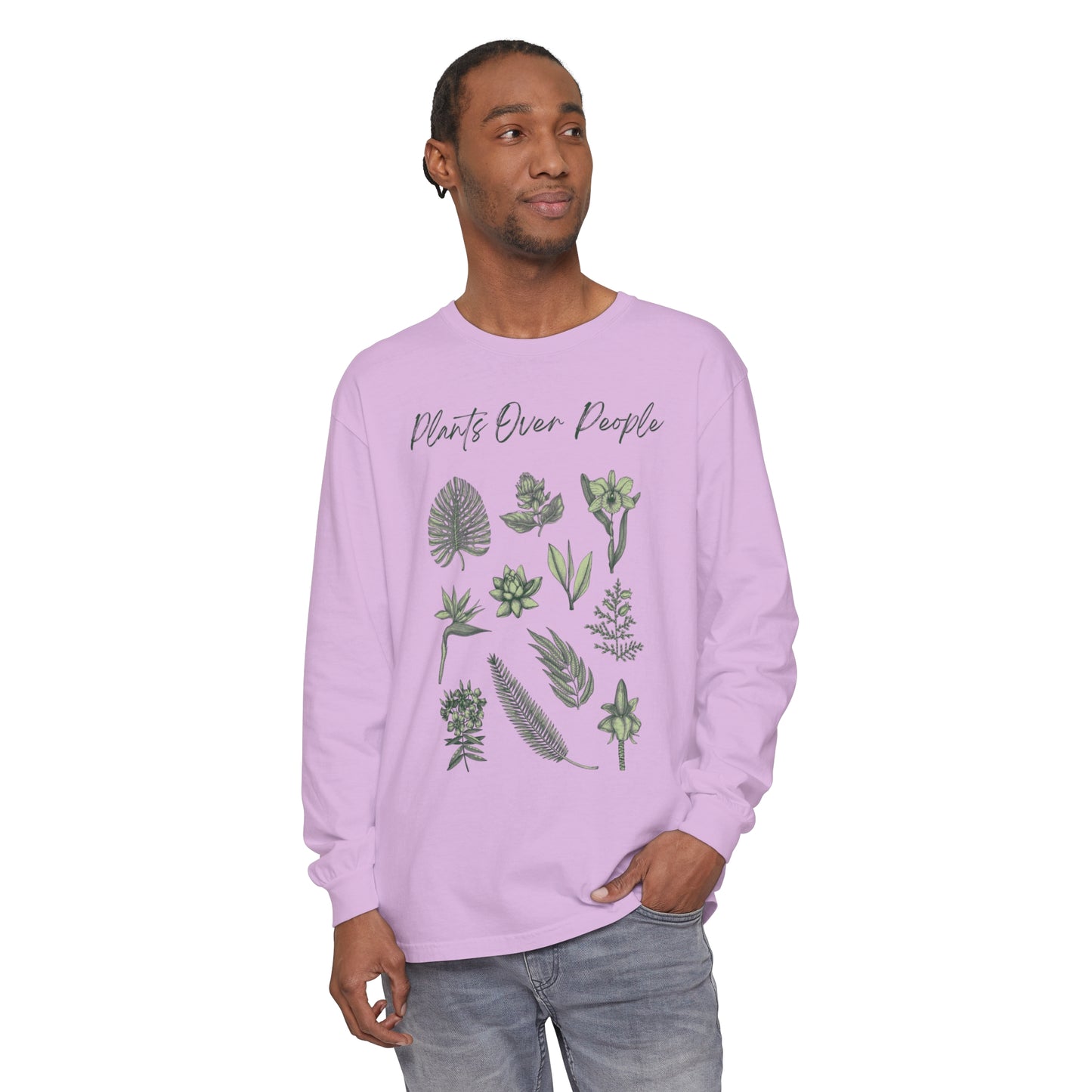 Plants Over People Unisex Garment-dyed Long Sleeve