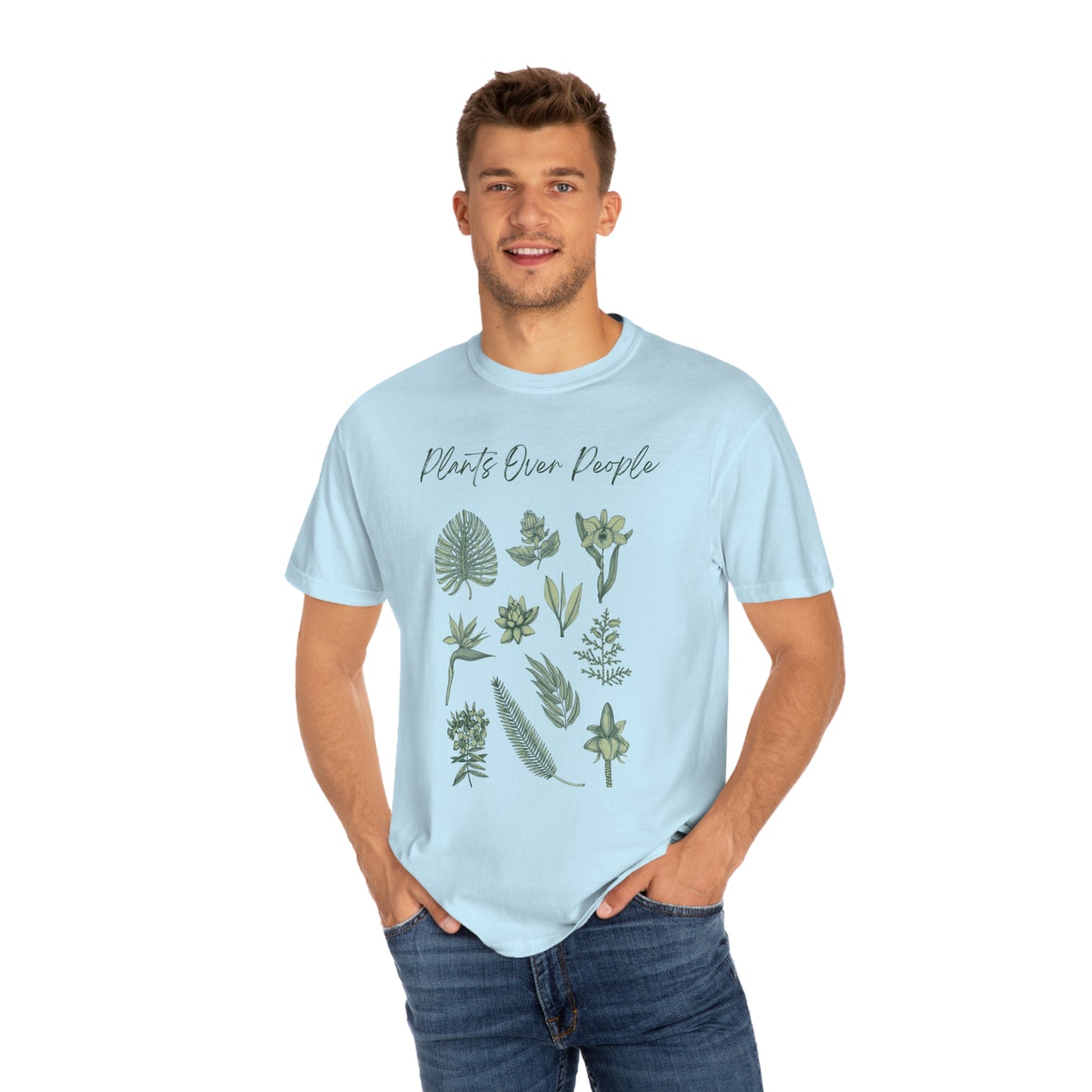 Plants Over People Unisex Garment-Dyed T-shirt