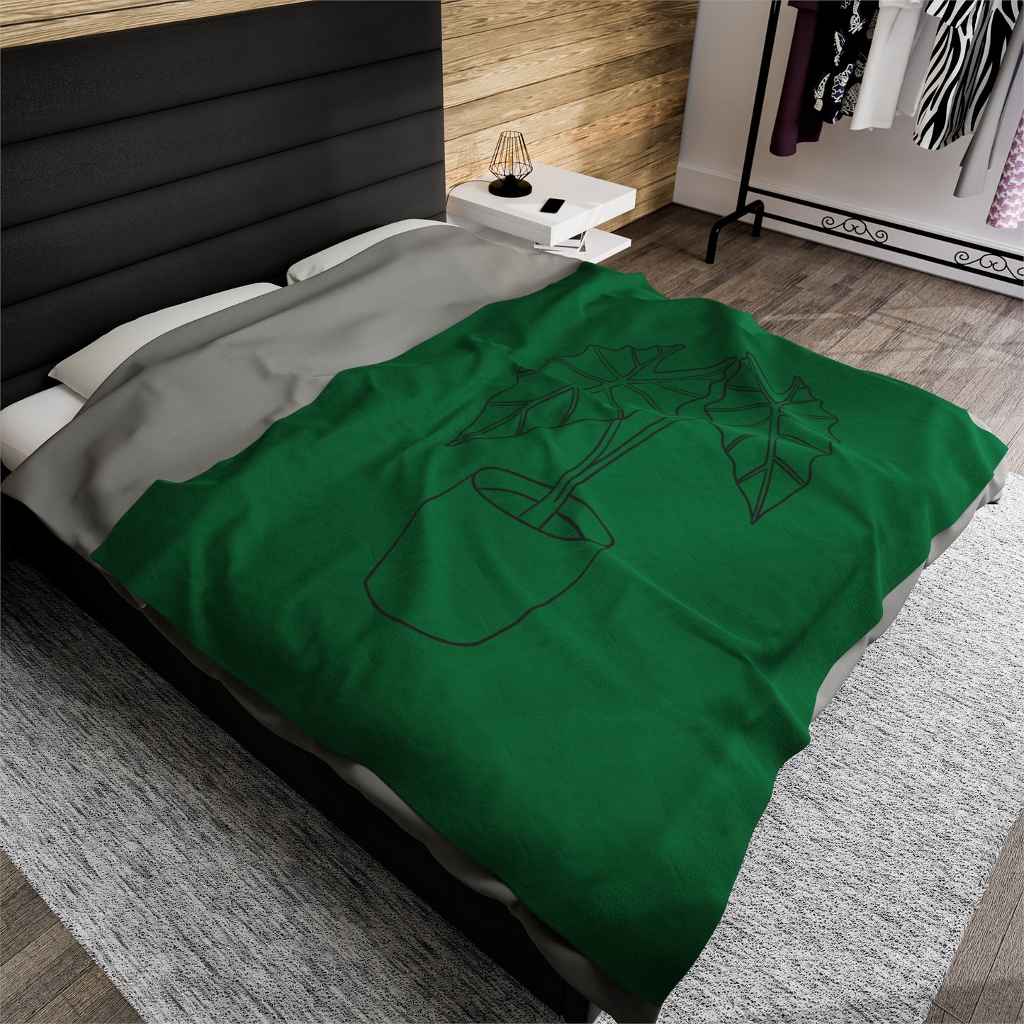 Alocasia Velveteen Plush Blanket