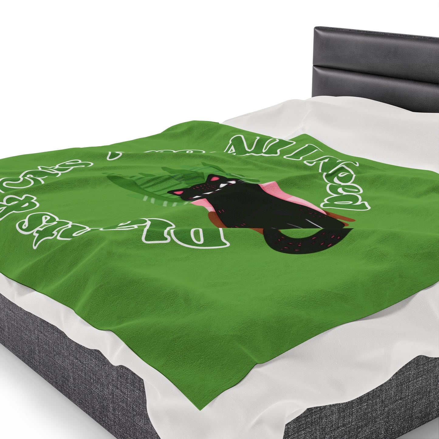 Plants & Cats Are All I Need Velveteen Plush Blanket