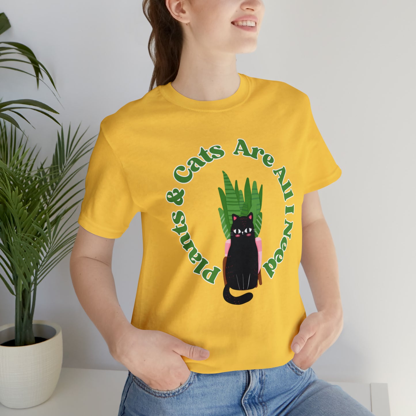Plants & Cats Are All I Need Unisex Jersey Tee