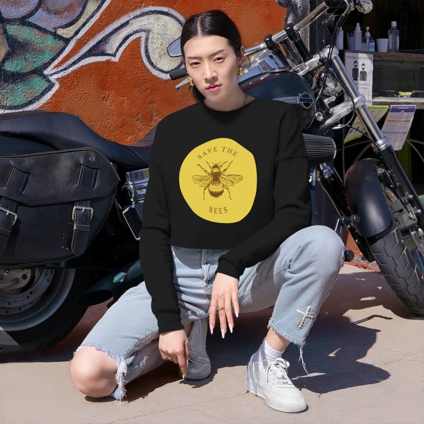 Save The Bees Women's Cropped Sweatshirt