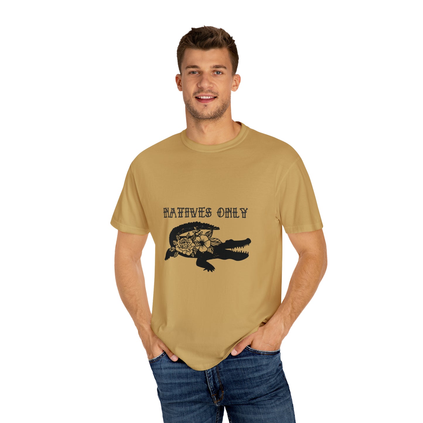 Natives Only Alligator Unisex Garment-Dyed T-shirt