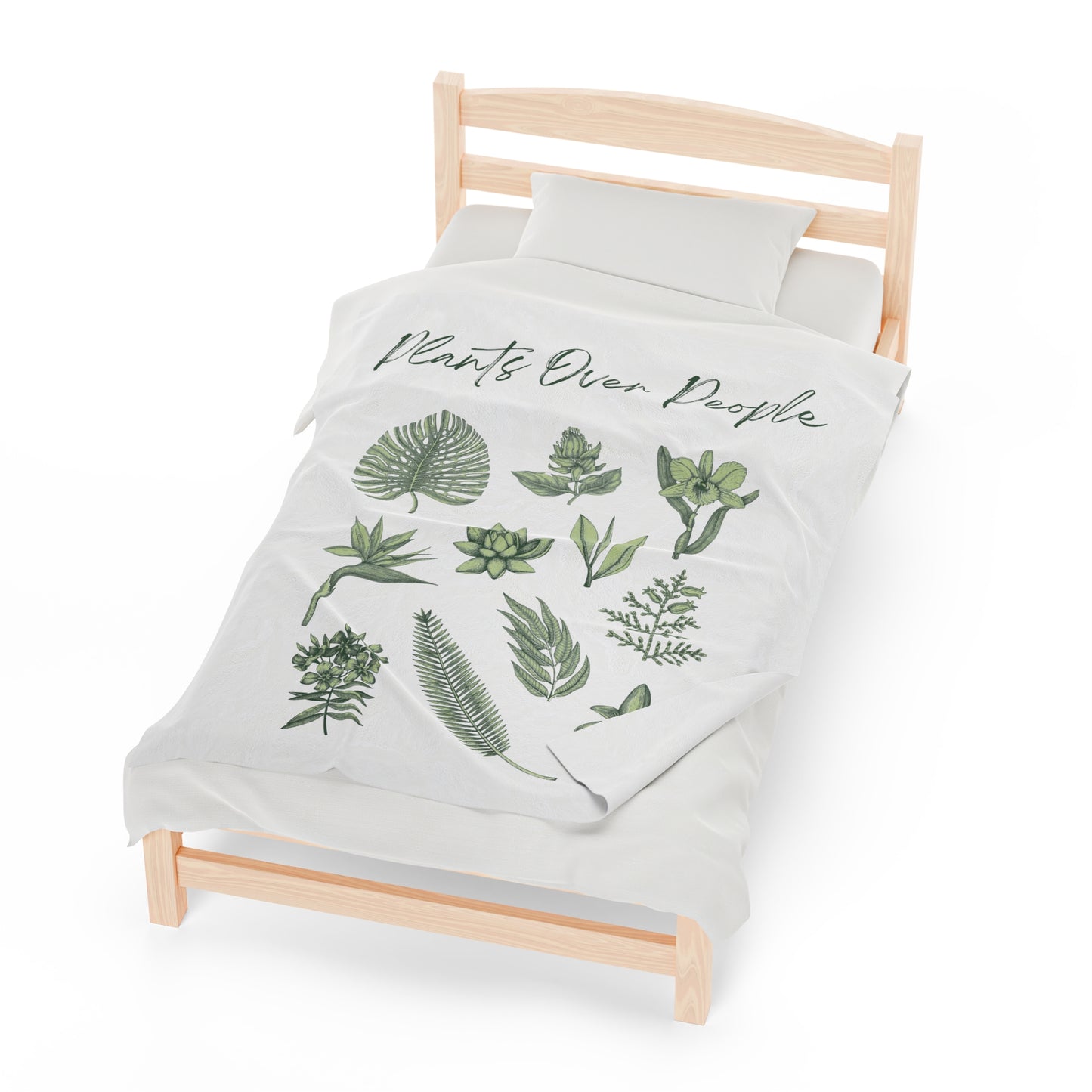 Plants Over People Velveteen Plush Blanket