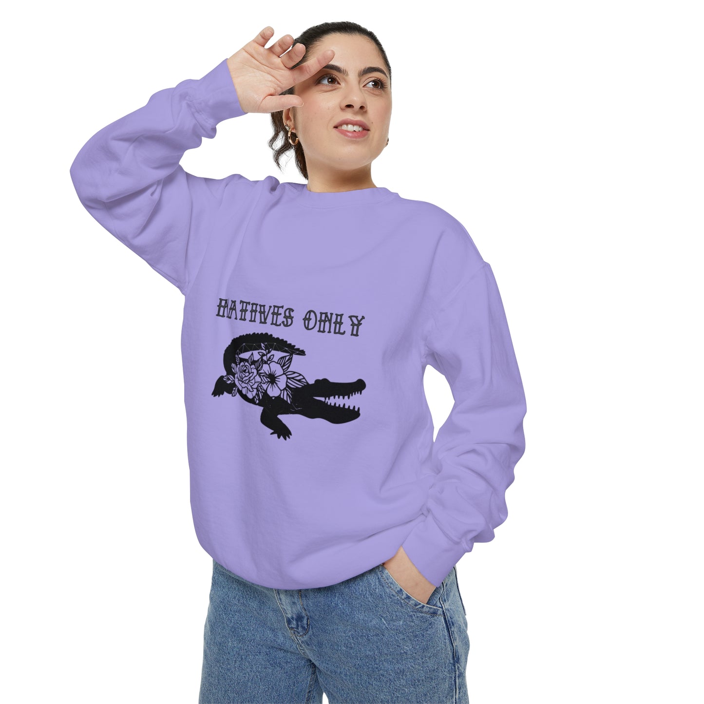 Natives Only Alligator Unisex Garment-Dyed Crewneck